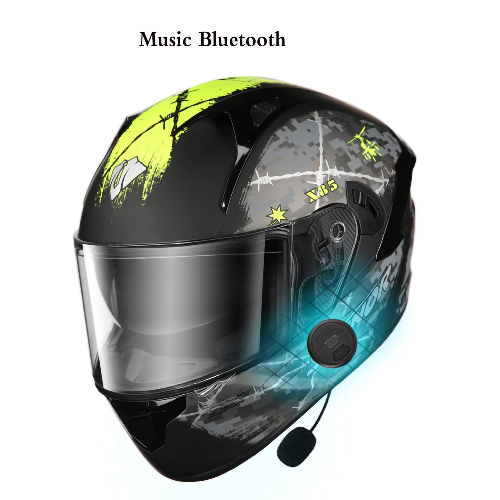 Casque Moto 3/4 Ouvert Avec Bluetooth - Double Visière, Micro Intégré, Homologué DOT/ECE, Pour Hommes Et Femmes (tailles M à XXL)