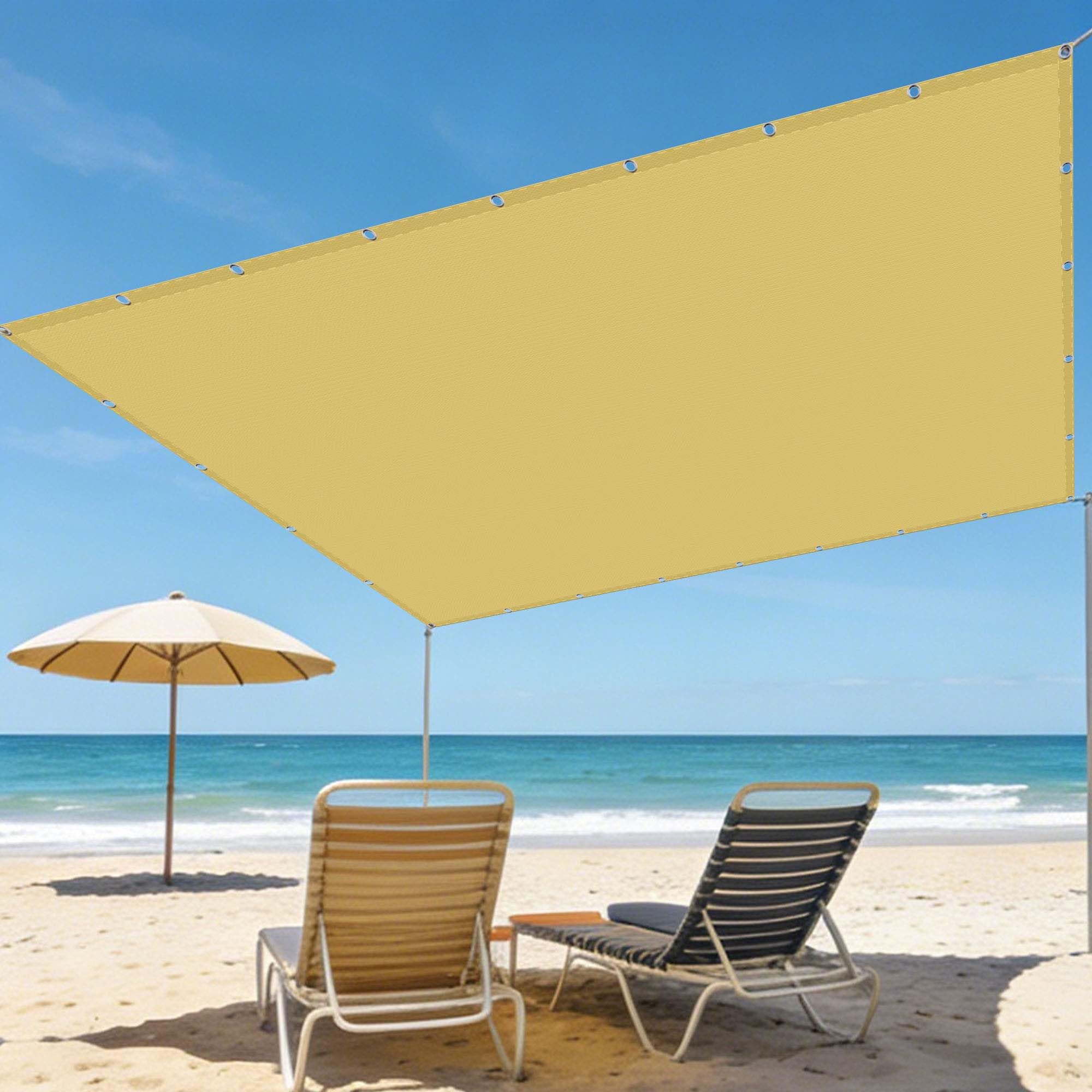Voile d'ombrage terrasse et piscine jaune sable pour extérieur