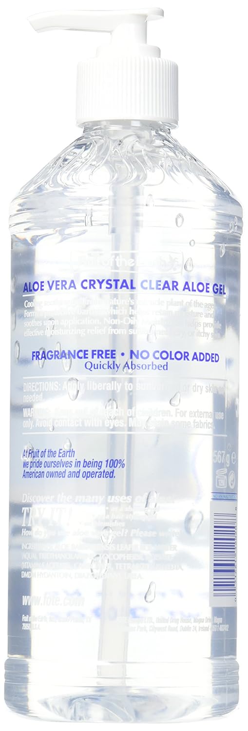 Fruit of the Earth Aloe Vera Crystal Clear Aloe Gel 20 oz : Beauty & Personal Care