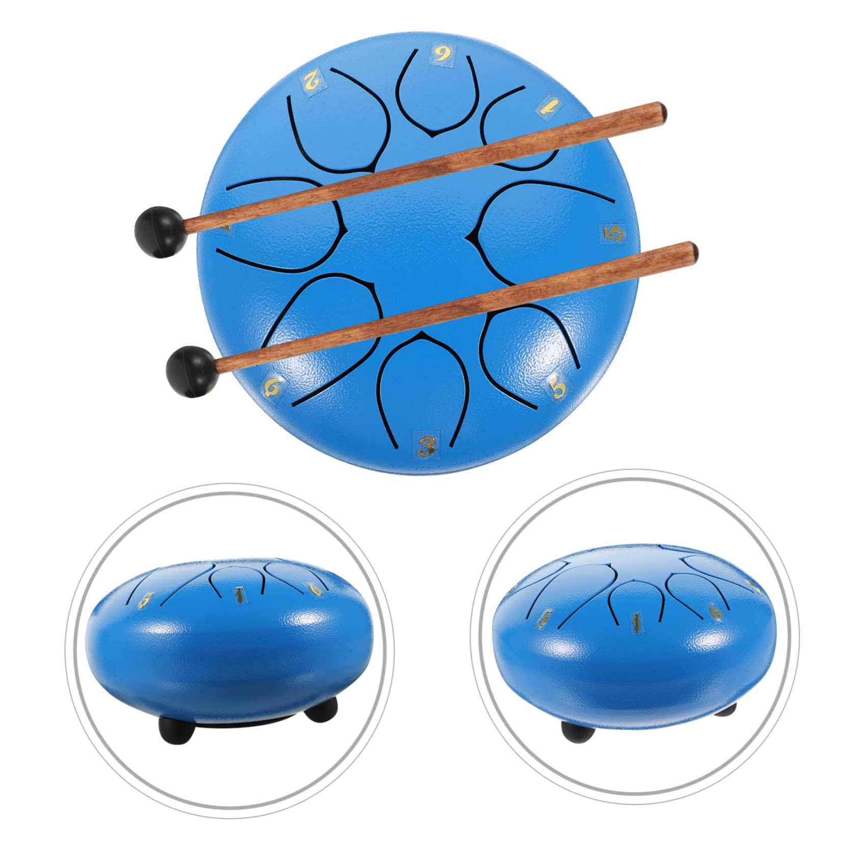 FRCOLOR de Lengüeta Portátil de Metal para Principiantes Instrumento de Percusión para Yoga y Educación Musical Kit Completo Baquetas