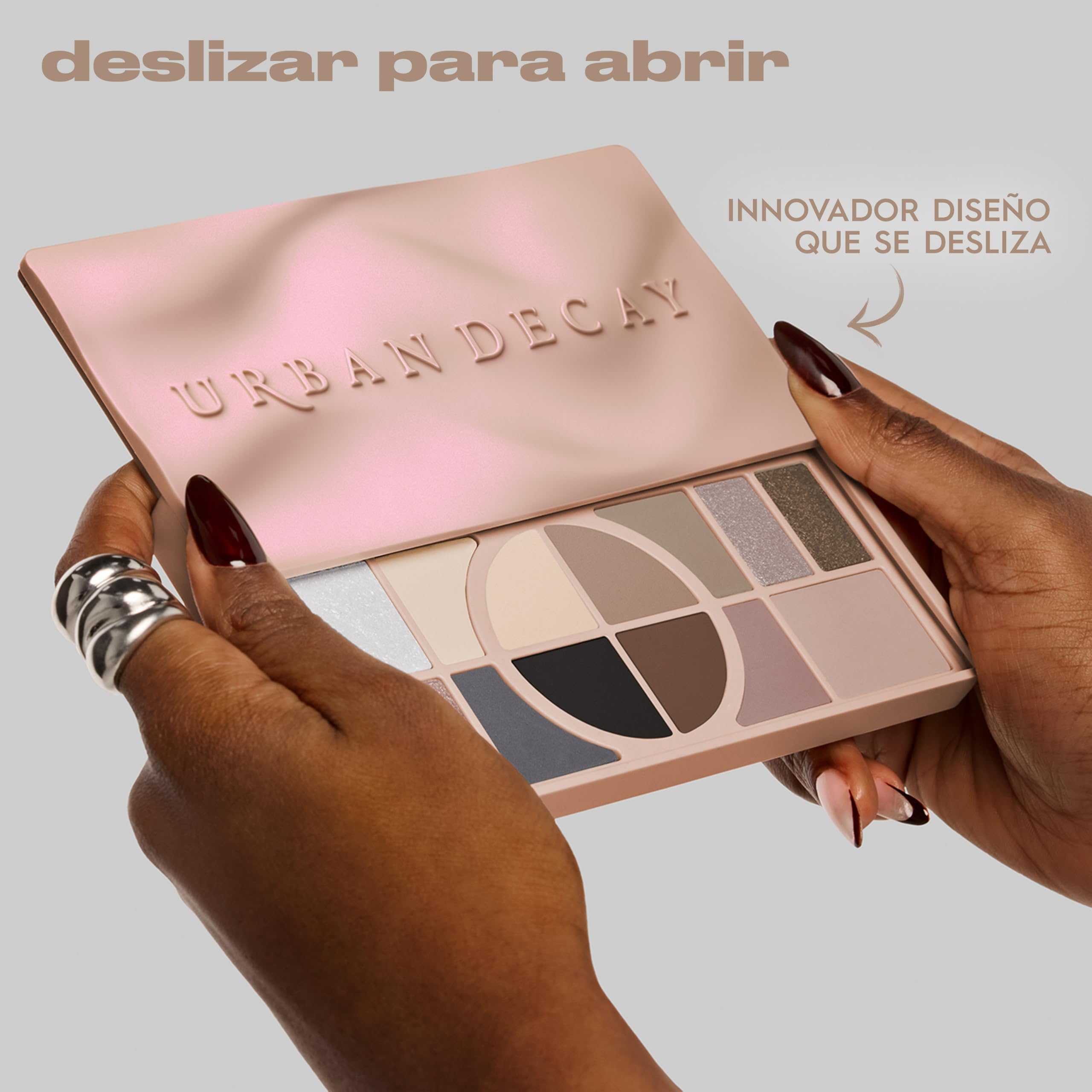 Urban Decay, Naked Shaped Cool, Paleta de Sombras de Ojos Neutras, 14 tonos multiusos para looks versátiles en acabados crema, mate y brillante