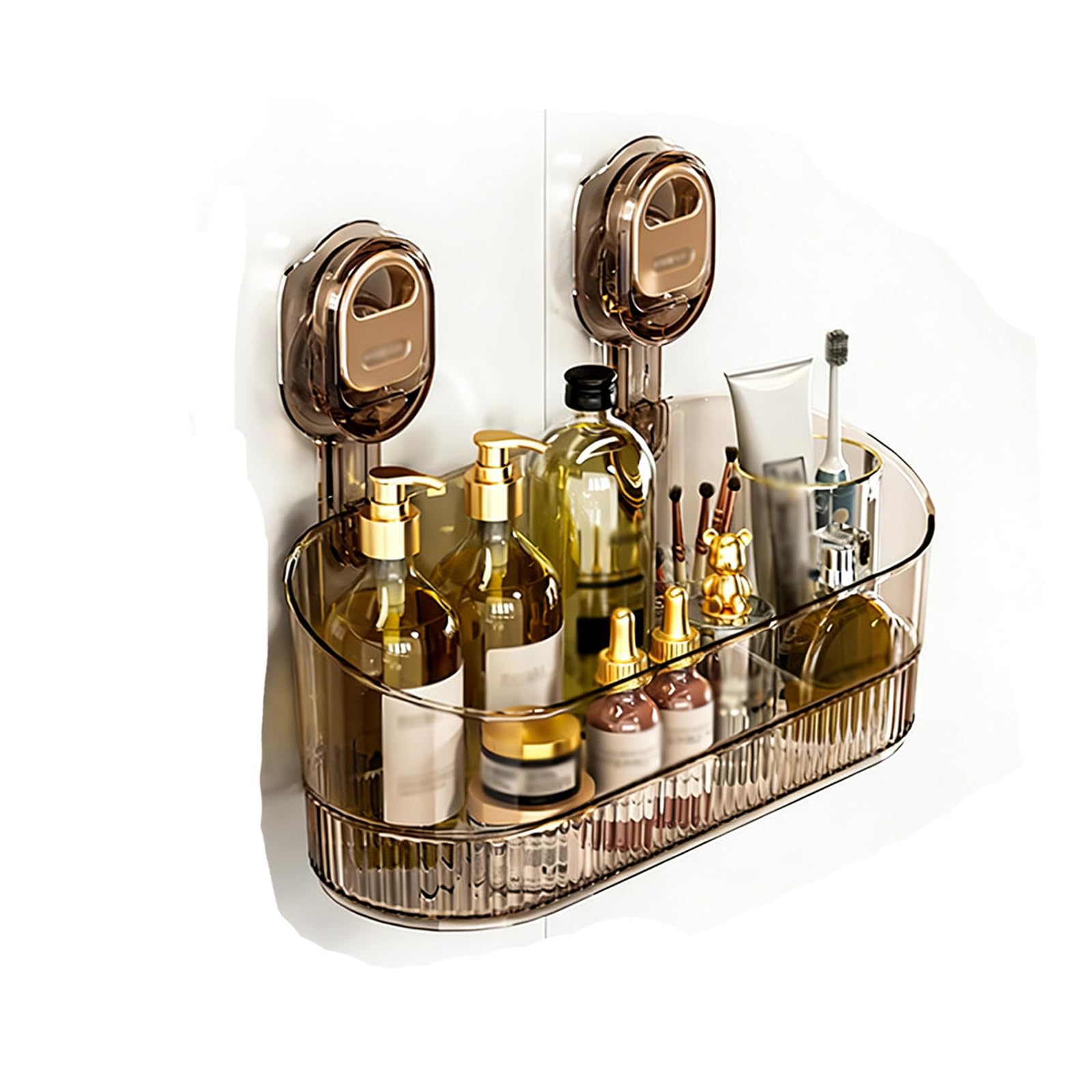 No-Drill Bathroom Drain Rack Bathroom Suction Storage Box Shower Caddy Suction Cup Wall Mount Organizer with Drain Holes