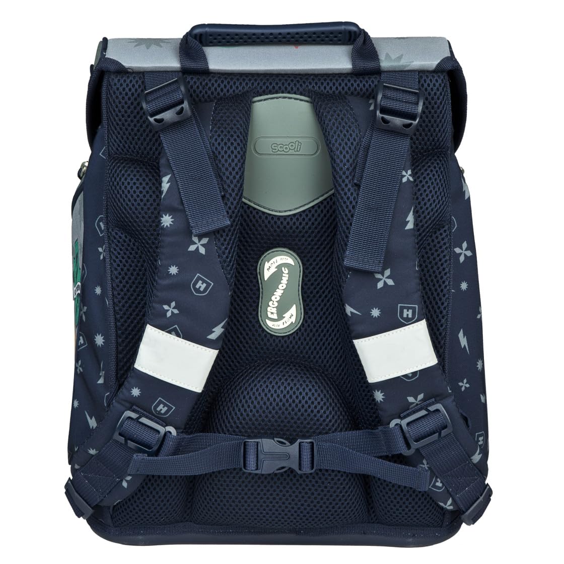Juego de mochila escolar Harry Potter de 5 piezas para niños y niñas de 1ª clase, con contenido personalizado, mochila escolar con bolsa de deporte, estuche para escuela primaria, Harry Potter (Gris)