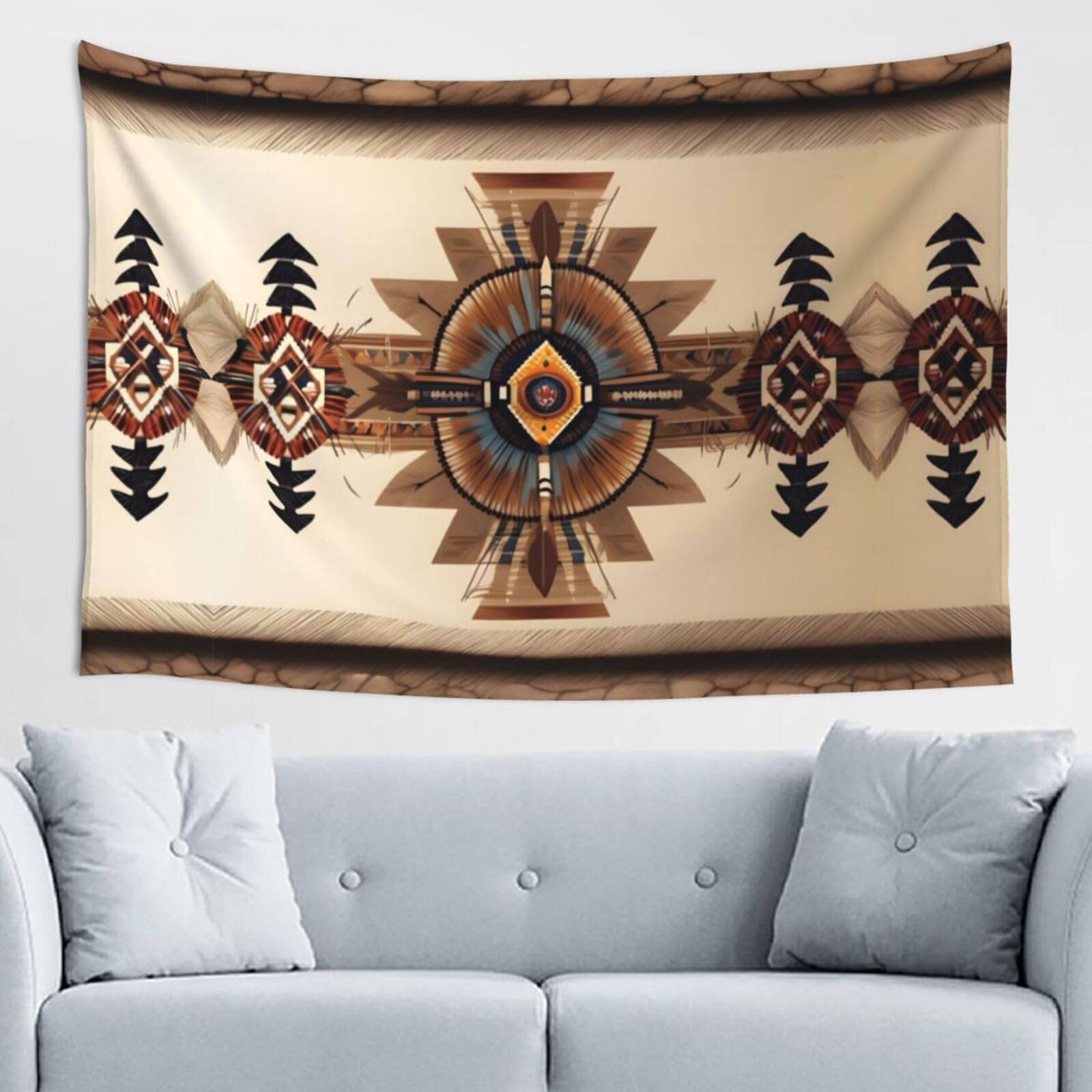ZZYYDS Native American Painting Wall Decor Tapestry 60x40in, Wall Hanging, Home Decor, Dorm Decor, Porch Tapestry, etc.