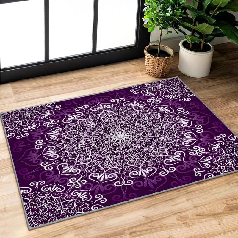 Miniatura 3 de BZRNGD - Alfombra lavable de 5 x 8 pulgadas, con estampado bohemio, suave, antideslizante, para interiores, comedor, sala de juegos, oficina,