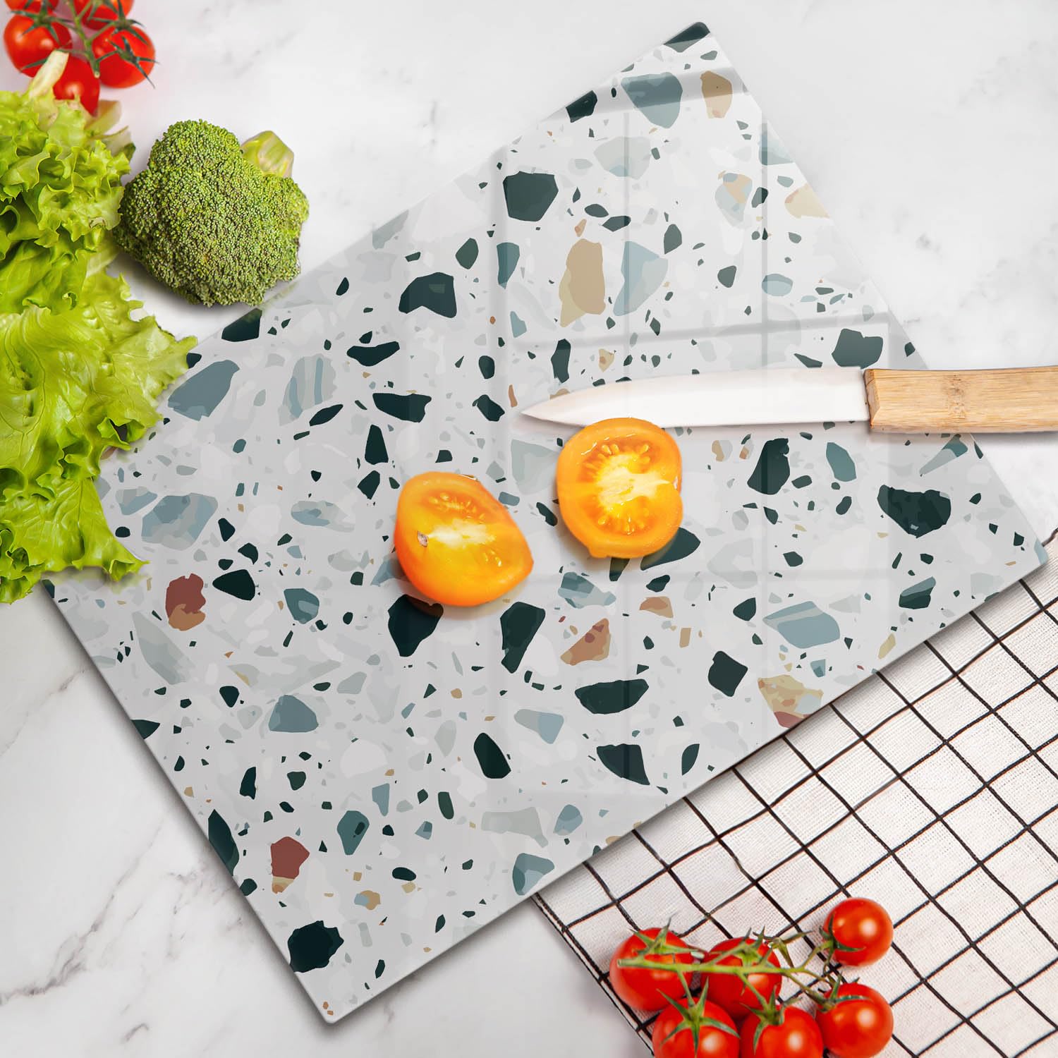 Tabla de cocina | Blanco | Superficie impresa