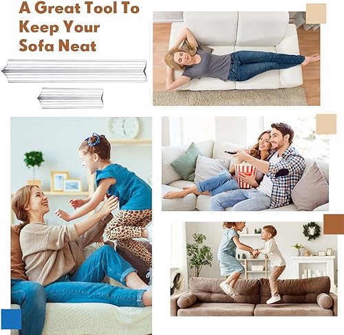 Miniatura 5 de Yinkin Namalu - Funda para sofá de 8 y 16 pulgadas, funda de sofá larga transparente de PVC, antideslizante, agarres para sofá seccional, silla