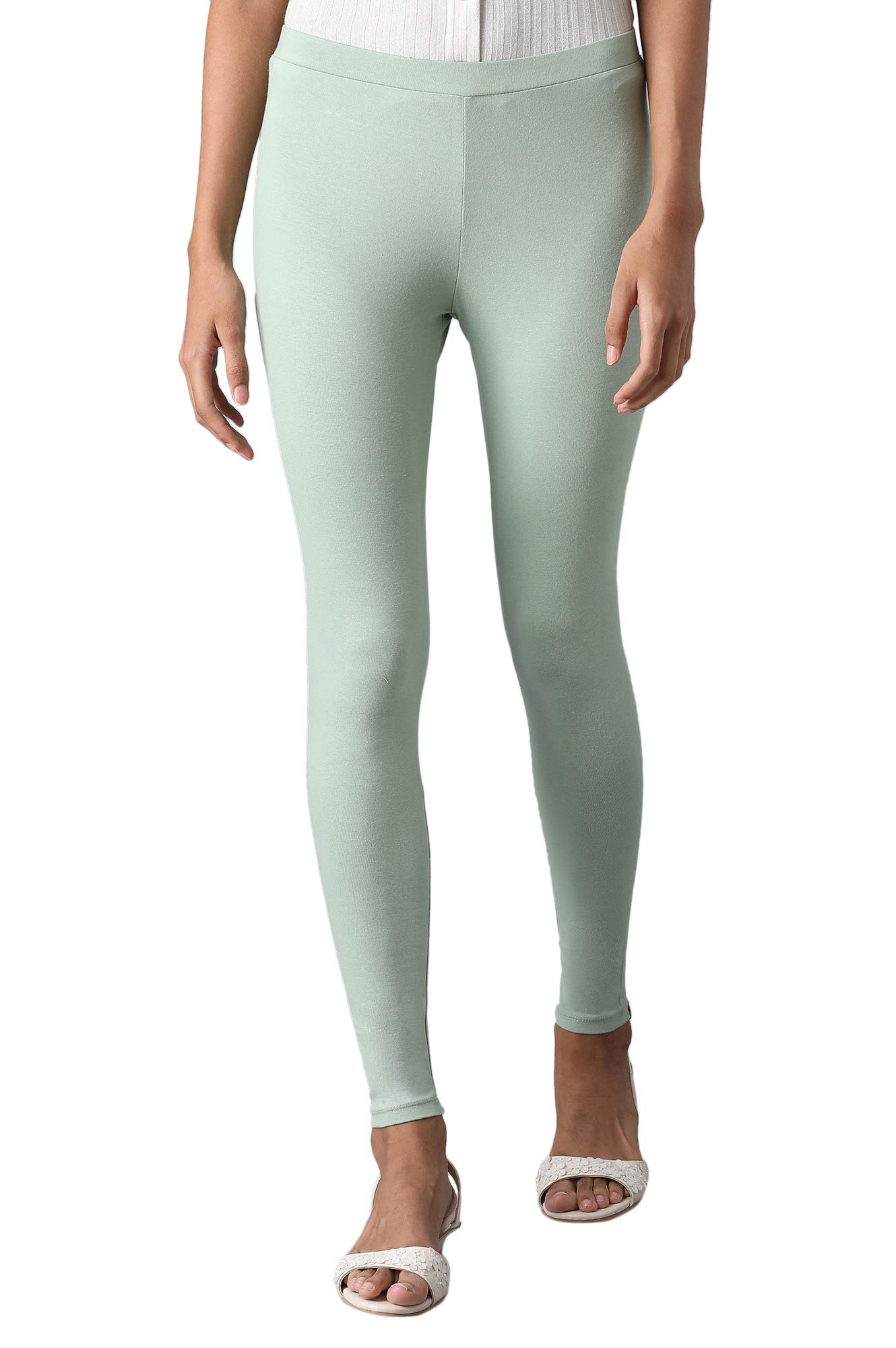 w for woman Green Ankle Length Tights-picture-32