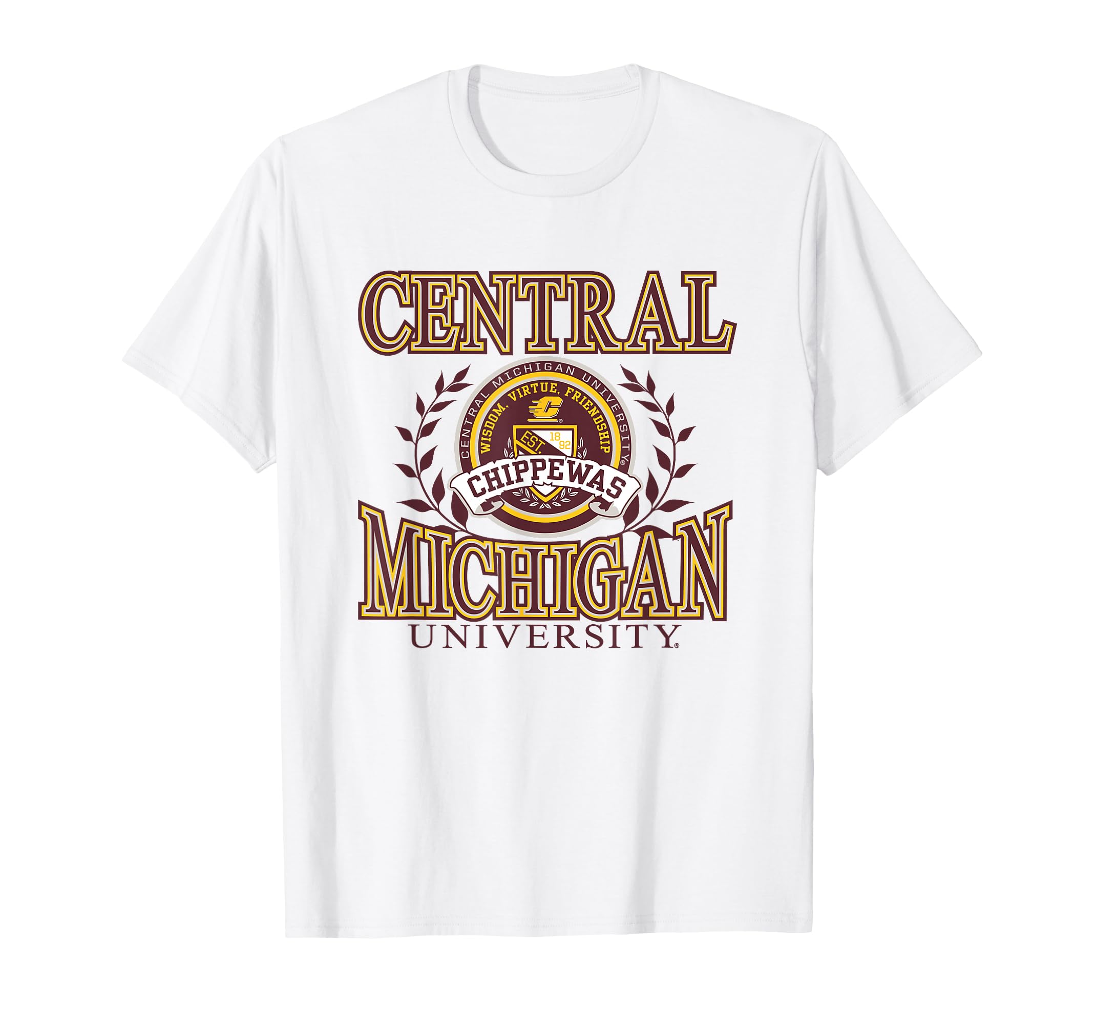 Central Michigan Chippewas Laurels Logo Officially Licensed T-Shirt