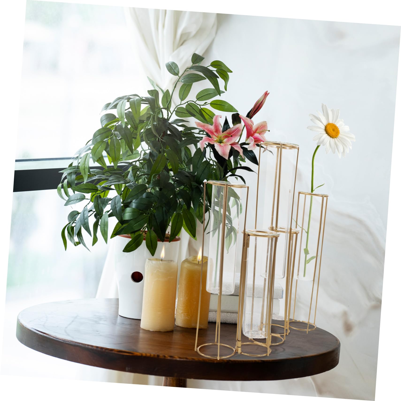 UKCOCO Vase Hydroponique Verre avec Support Station De Propagation pour Plantes Terrarium De Table pour Arrangement De Fleurs
