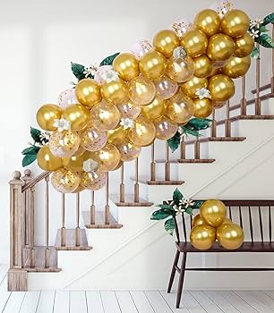 u : バースデー 結婚式 装飾 誕生日 Amazon | EXGOX 90個 風船 バルーン ゴールド お誕生日 ゴム風船