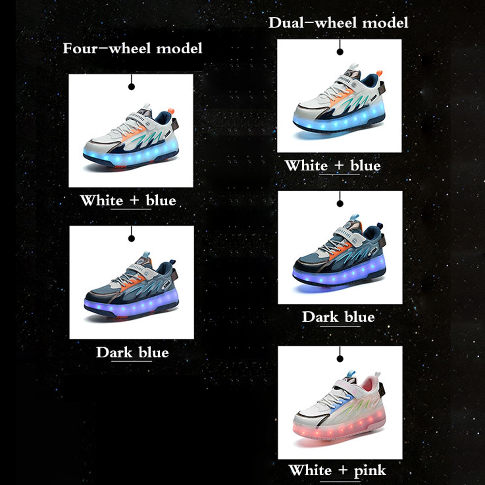 Zapatillas con Ruedas para NiñOs,Zapatillas Ruedas,Zapatillas Deportivas con Ruedas,Luz Que Cambia De Color Ajustable,Carga USB,Transpirable,para CumpleañOs