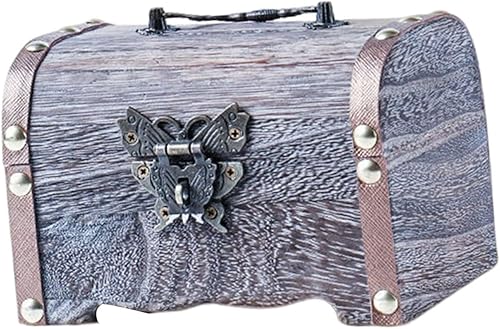 Alcancía del tesoro con asa superior, decoración estilo retro, caja de dinero con cerradura para niñas, niños, adultos, premios de aula, 5.6 x 4.1 x