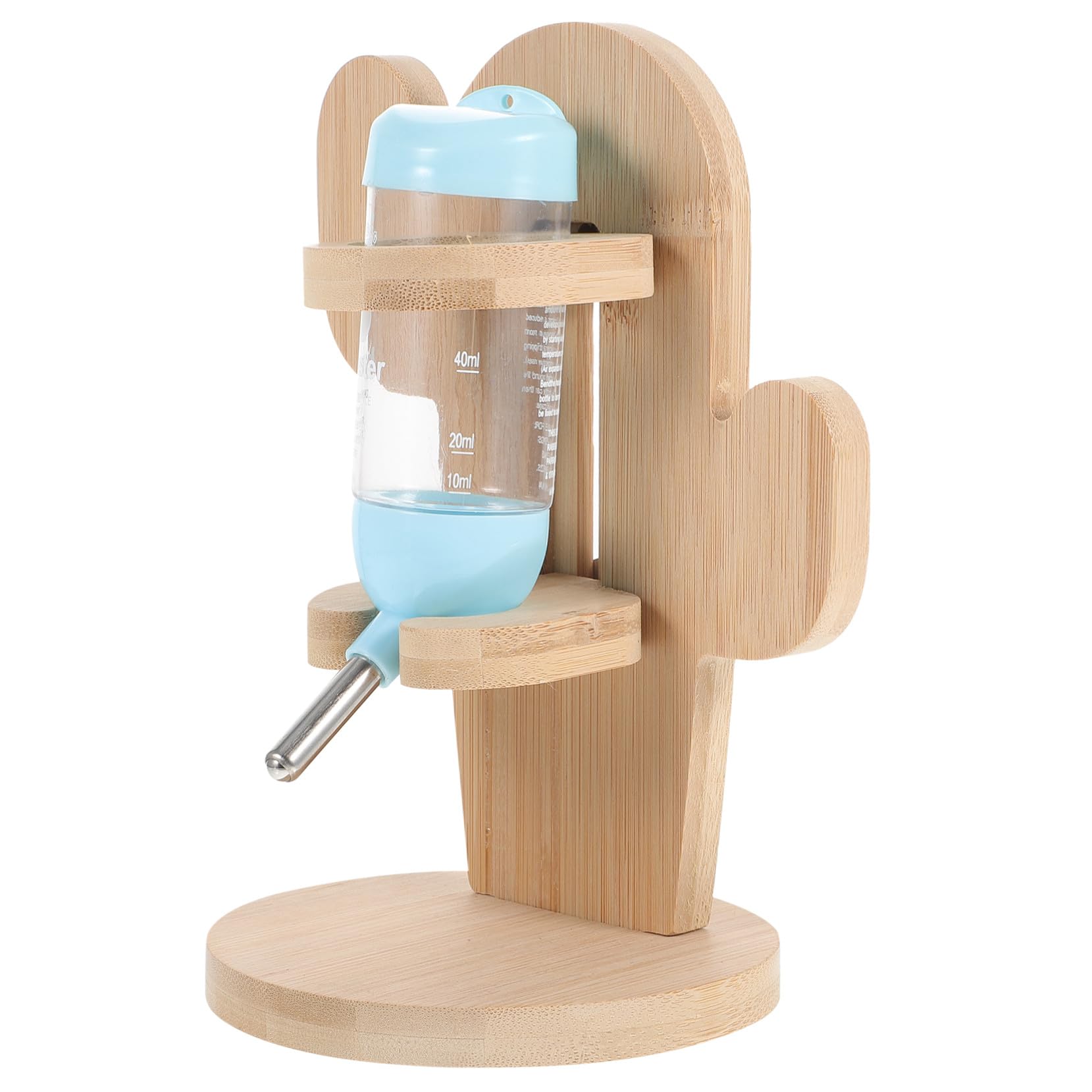 FRCOLOR Support D'abreuvoir Vertical en Bois et Plastique Bouteille d'eau Transparente Design Pratique et Anti-Fuite et Couleur Aléatoire pour Chinchillas et Petits Animaux pour Cages