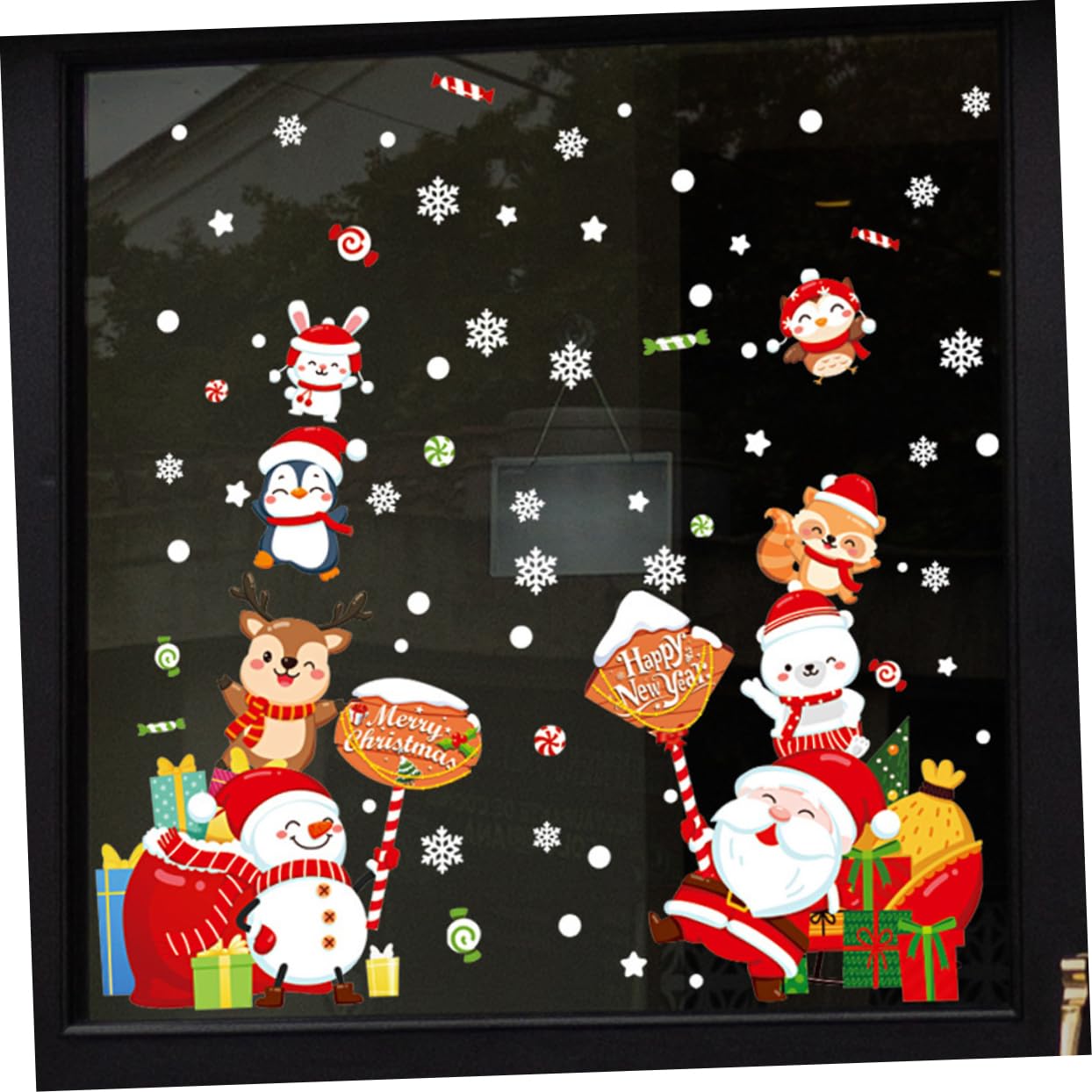 TOPBATHY 5 Ensembles Autocollants De Noël Décalcomanies De Décoration De Noël Décorations De Fenêtre De Flocon De Neige Fête De Art Mural Stickers Muraux Joyeux Stickers Pvc