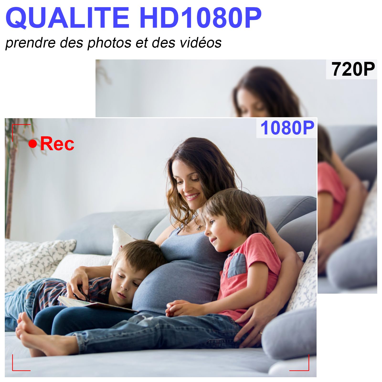 Caméra Cachée, Minicaméra Espion avec 5000mAh d'alimentation Mobile, Caméra Cachée Espion HD 1080P avec Vision Nocturne et Enregistrement en Boucle, Inclus Câble USB 3 en 1