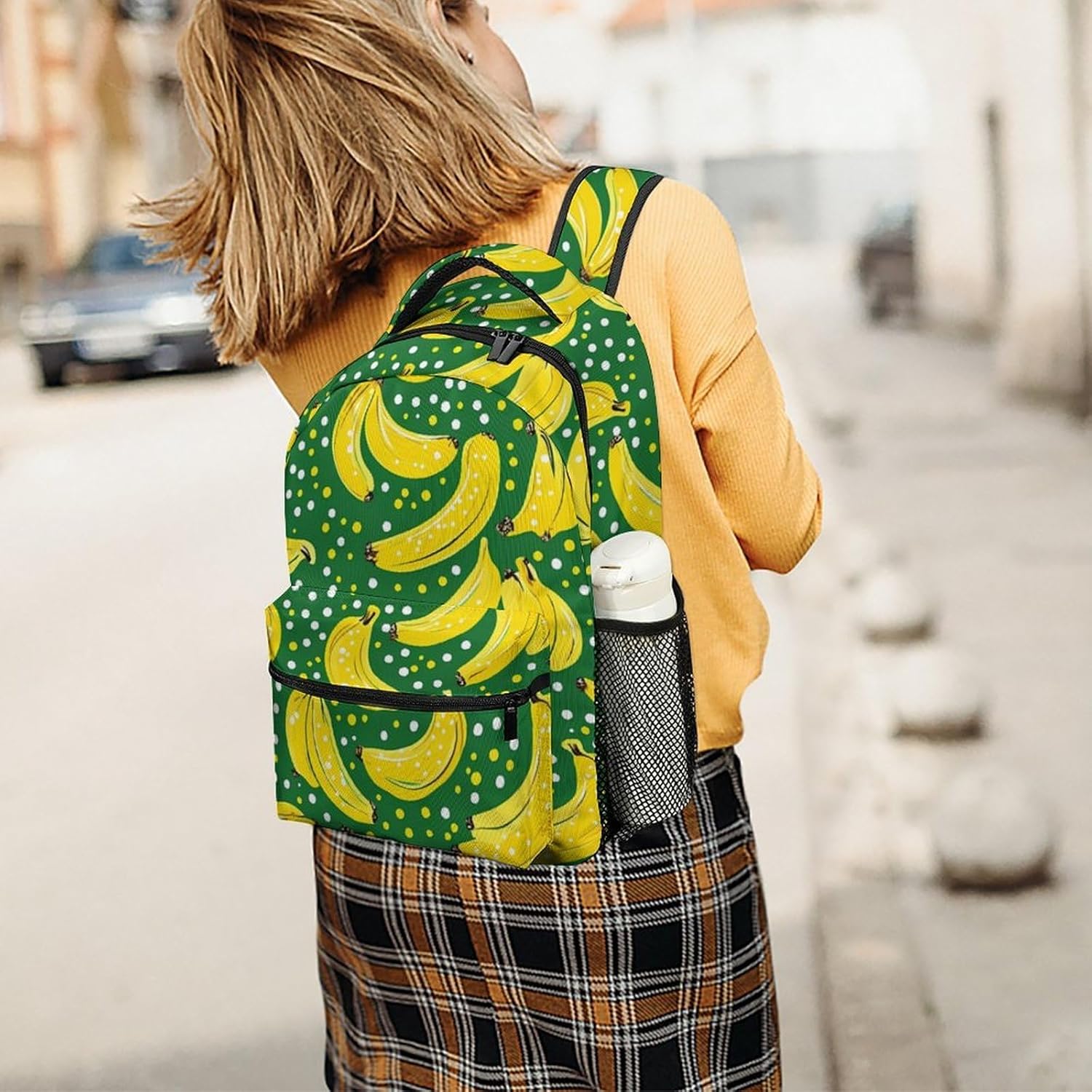 Banana Laptop Backpack Lightweight Travel Daypack Shoulder Bag for Men Women