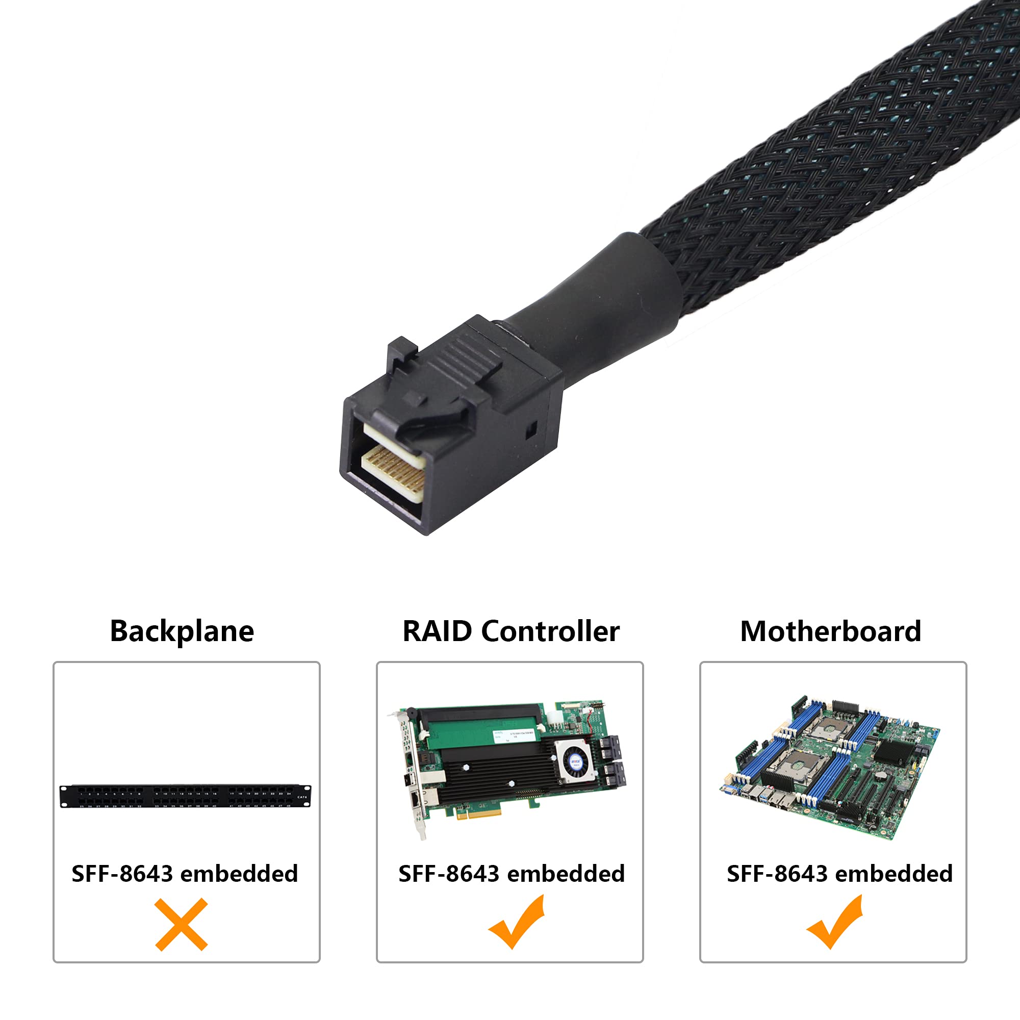 しーページ CERRXIAN 0.5m Internal HD Mini SAS SFF-8643 Host to 4 x SATA 7 Pin