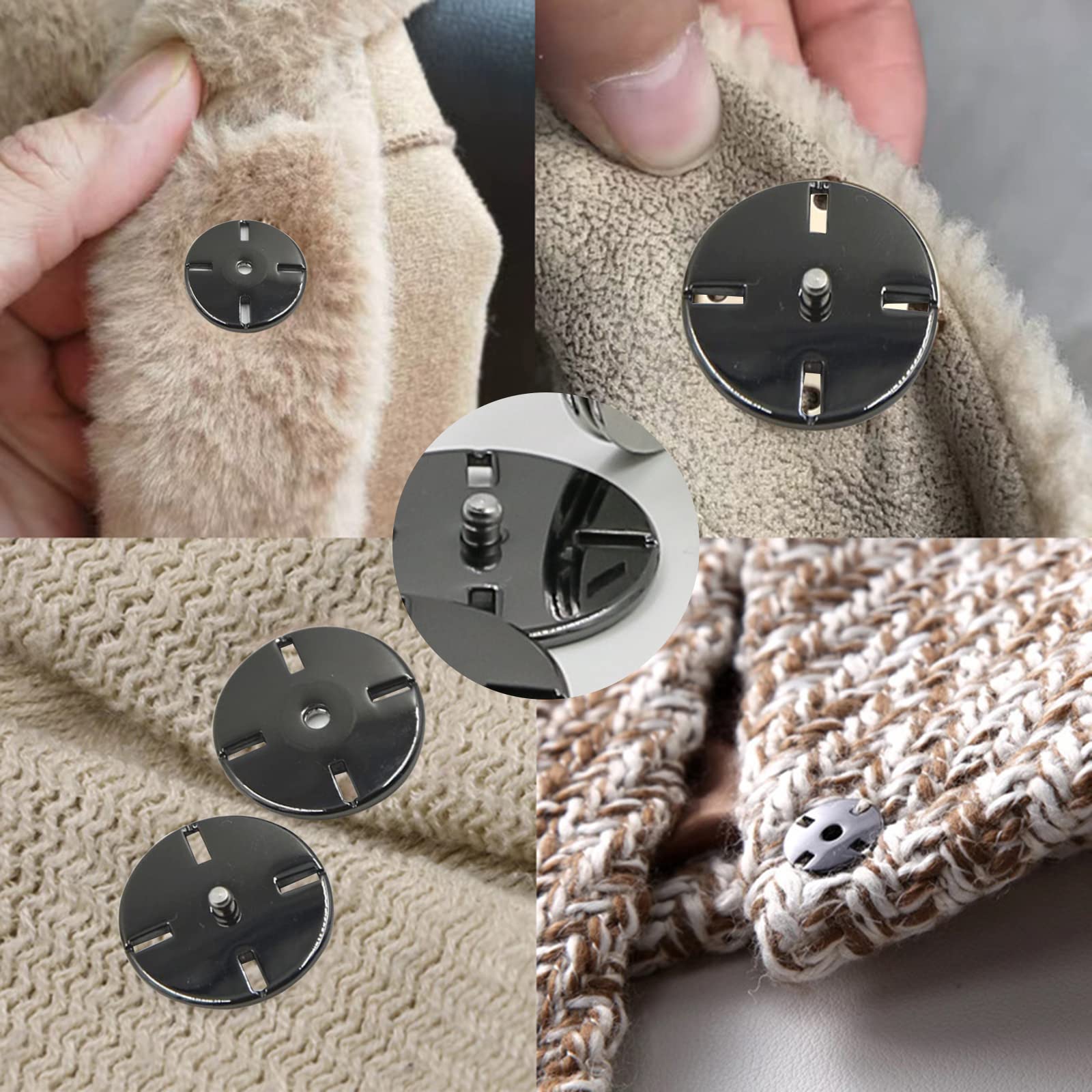 Boutons Pression Métal Chromé Diamètre 6mm 24 Pièces (05/05