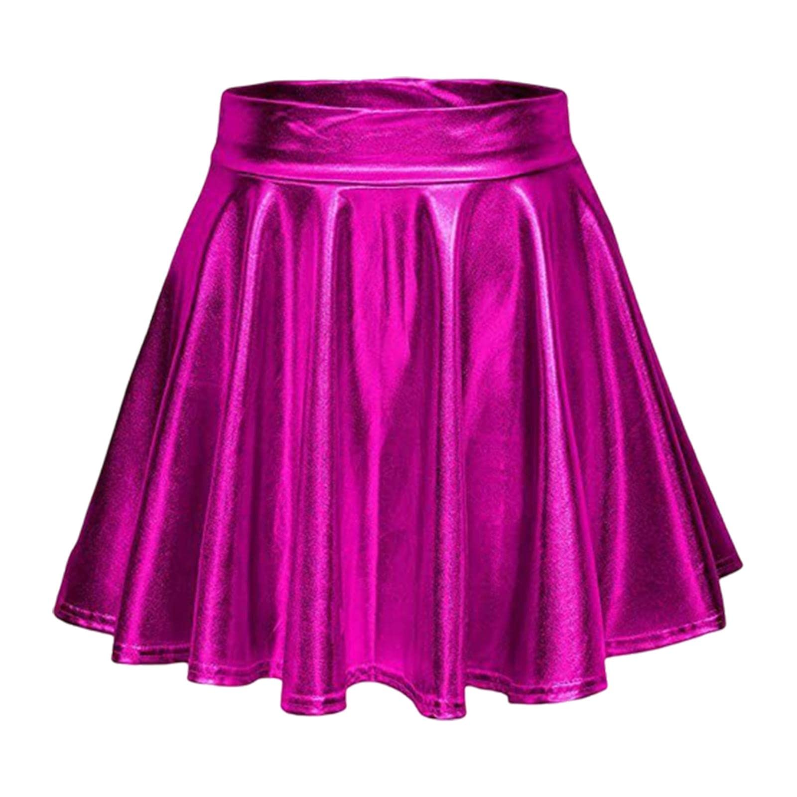 A Line Mini Skirt Comfortable Versatile Pleated Skirt for Travel Rose Red Medium-image-33