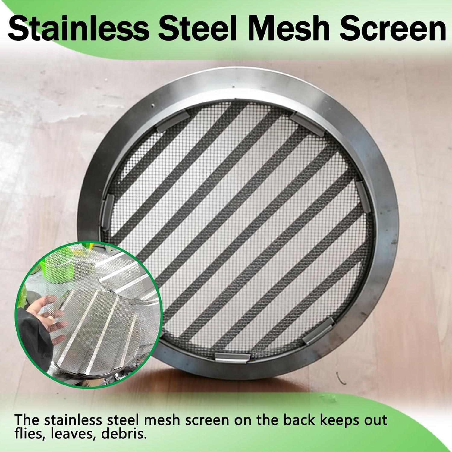 LZMZMQ Dia 8 to 39 in 12 14/16/24 in Stainless Steel Air Vents for Wall, Ventilated Access Door with Mesh Screen, Home/Hotel/Office Louvered Grille Covers(30in(76.2cm))