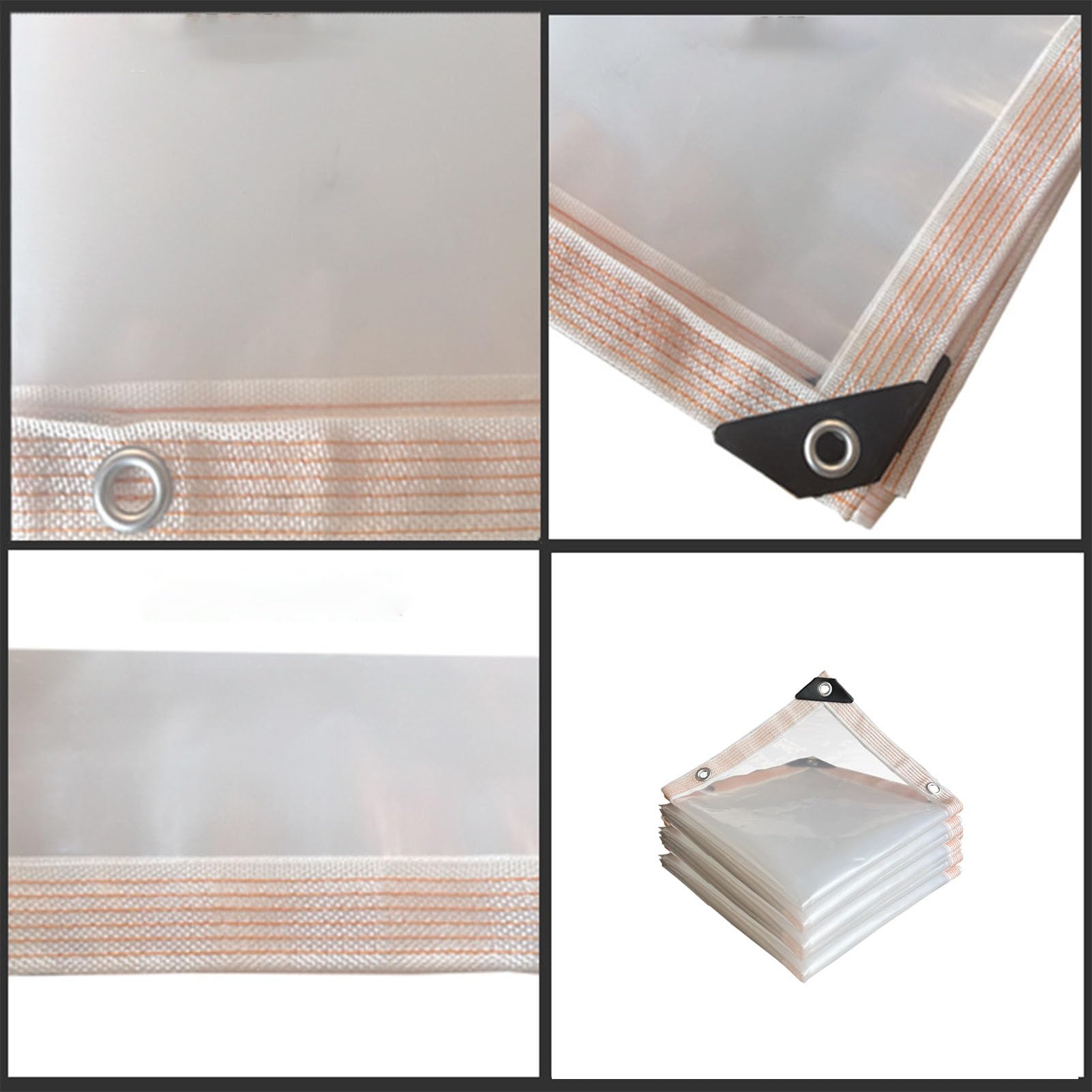 Heavy Du Bâche transparente imperméable avec œillets 3 x 8 m - Bâche résistante aux intempéries pour camping, jardin, caravane et housse HeavyDu