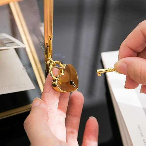 Miniatura 5 de Vellon Caja de tarjeta de regalo de boda transparente con cerradura, caja de cristal dorado de seguridad mejorada para boleta, donación,