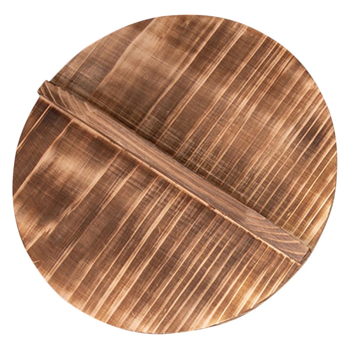 Tapa redonda de madera anti-desbordamiento para evitar salpicaduras en ollas y woks de cocina