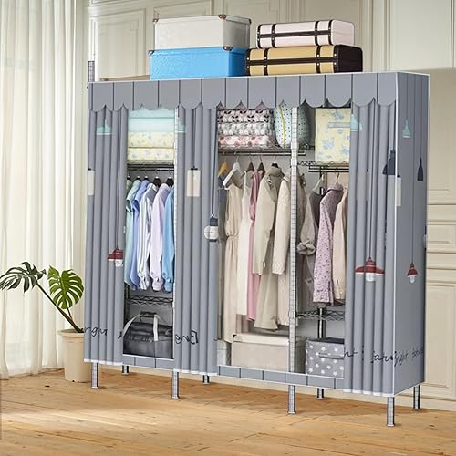 Miniatura 3 de Armario portátil, armario con funda de tela Oxford, organizador de almacenamiento de ropa, estantes de armario de ropa, organizador de ropa, armario