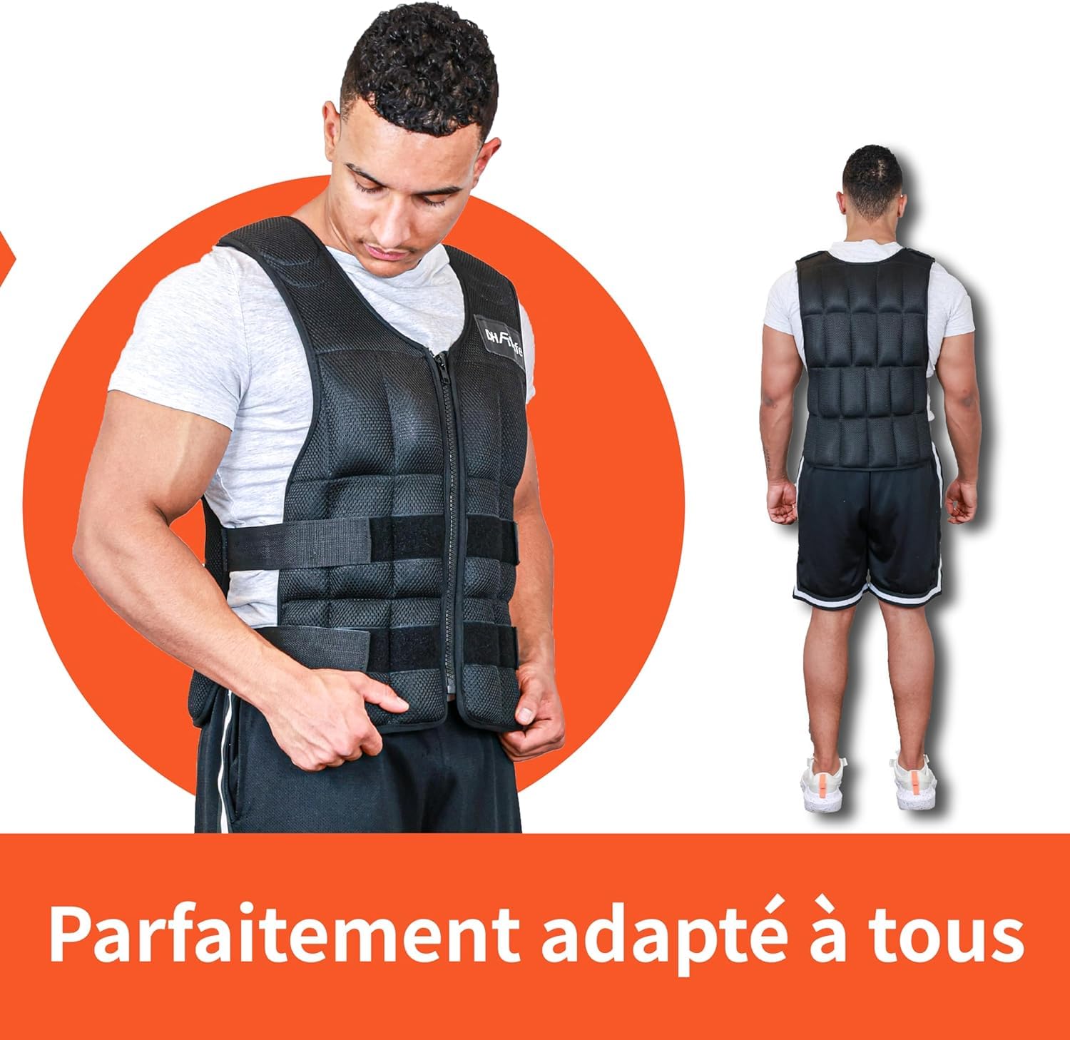 DH FitLife Gilet lesté 10KG/20KG/30KG pour la musculation, Weighted Vest, Veste lestée Ajustable, Entraînement à la force et l'endurance, pour course à pied, pompes,tractions
