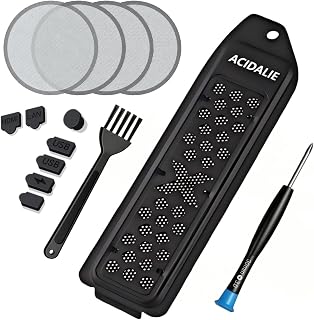 PS5 Dust Protection and Cooling Kit, Premium Mesh Filter System with Port Plugs, High-Density Breathable Design for PlayStation 5 Pro and Slim Models（Black）