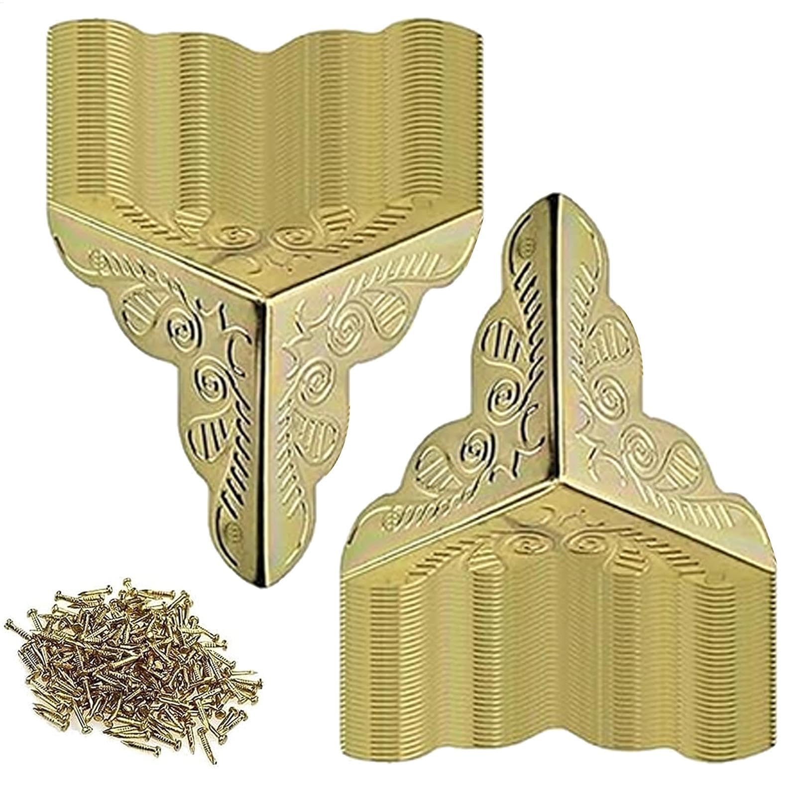 Antique Dust Corners for Stairs | 100PCS Stair Corner Dust Guards | Stair Dust Corners Decorative | Multifunctional Retro Stair Dust Corners | Decorative Antique Box Corner Guard for Furniture