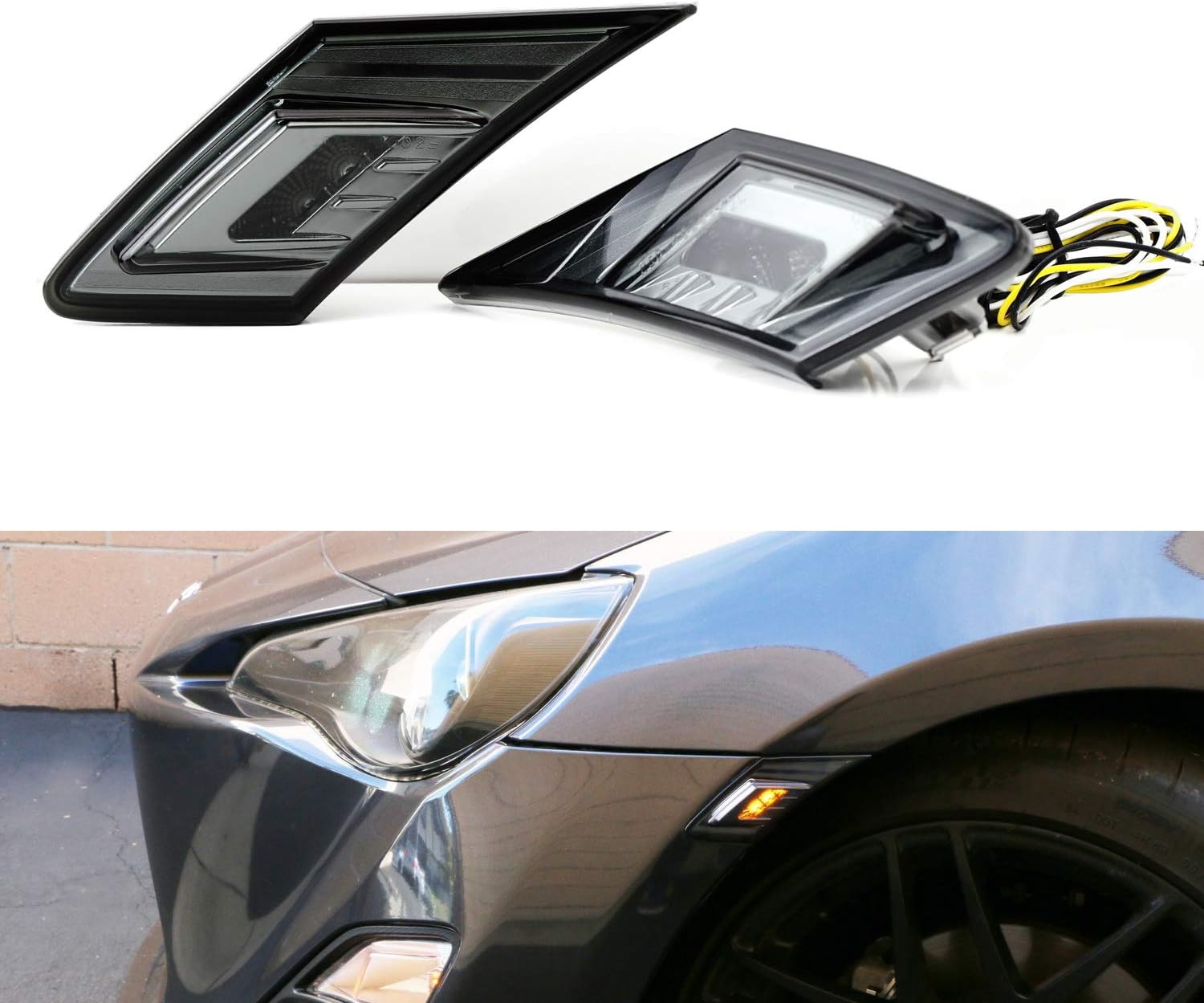 Amazon Com Ijdmtoy Smoked Lens White Amber Led Front Sidemarkers Compatible With 13 16 Scion Fr S 13 18 Subaru Brz 17 Up Toyota 86 With Smoked Lh Rh Side Marker Lights Parking White Turn Signal Amber Automotive