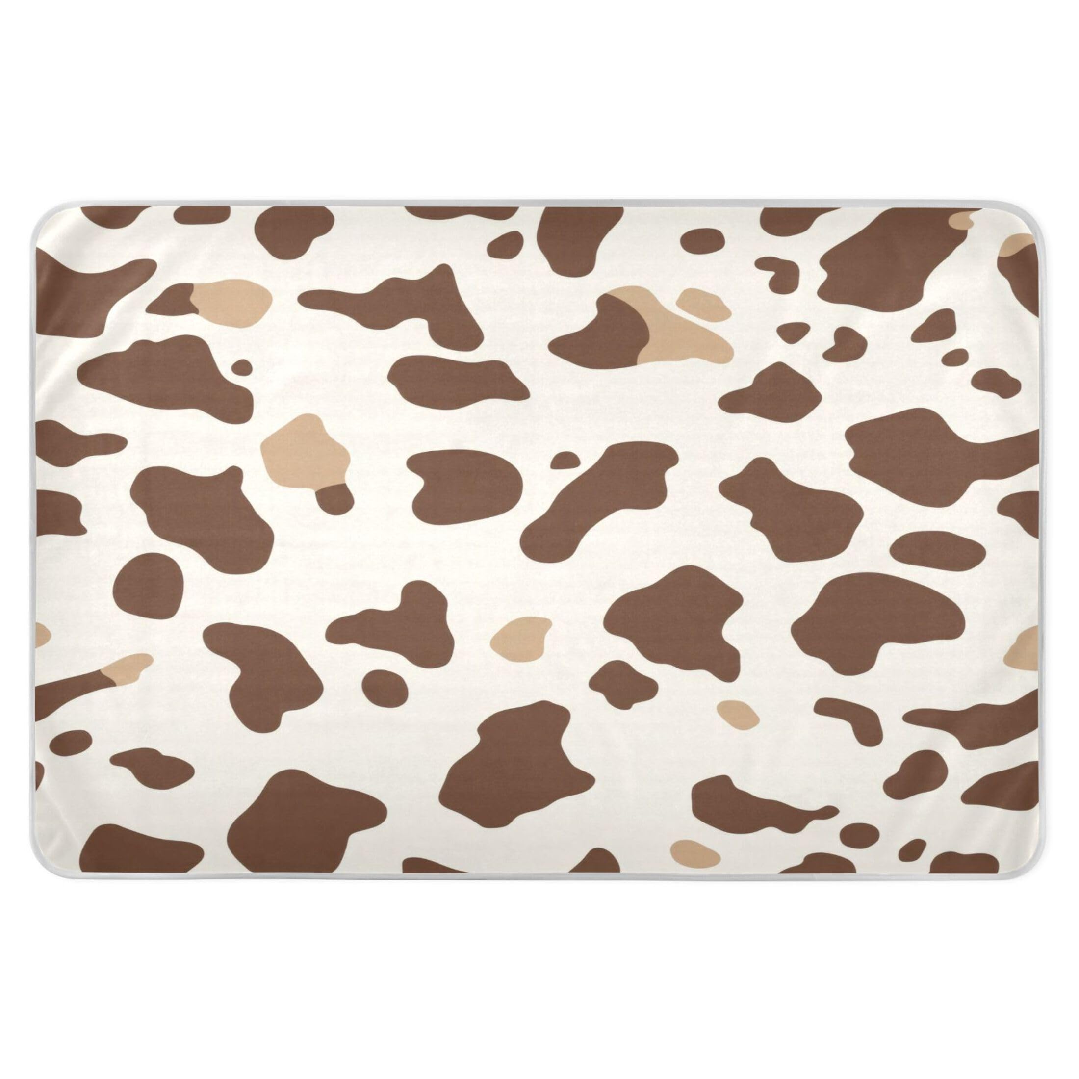 Takiito Cow Print Bed Pad Reusable Bed Underpad Washable Waterproof Leak-Proof Quick Dry Incontinence Pee Pad for Toddlers Kids Adults Pets 34x52 in