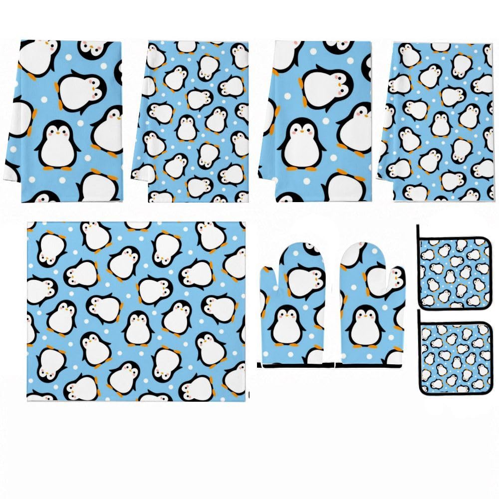 9PCS Cute Penguin 9 Cucina Decor e Accessori Set