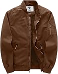 WenVen Veste de Bomber Casual pour hommes léger en coton Vestes militaires de vol brise-vent