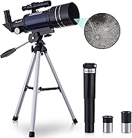 Vista 4 de AmScope-Kids 120X-1200X Kit de microscopio para estudiantes de microscopio de brazo metálico blanco para principiantes y telescopio refractor