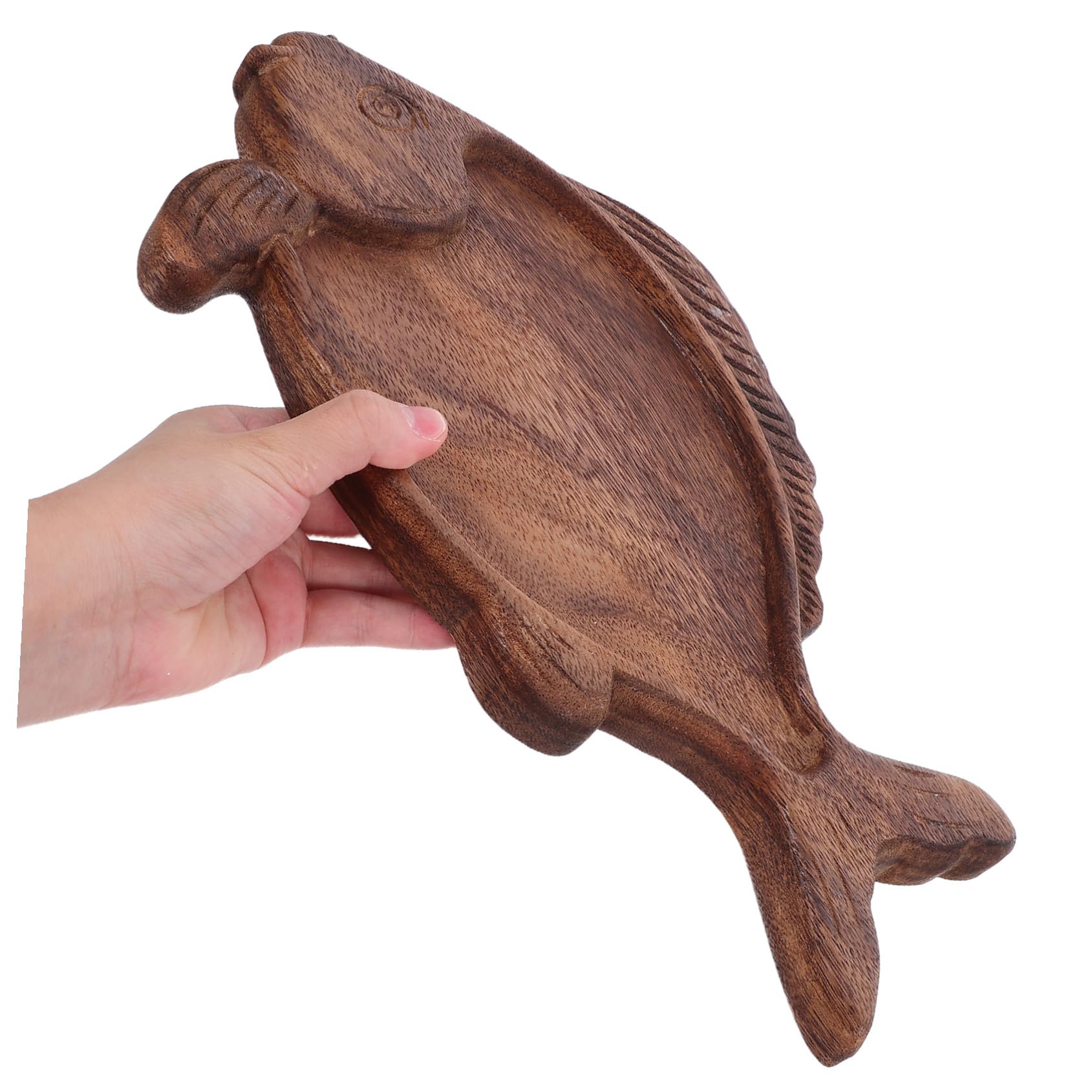 TOYANDONA Piatto Sushi in Noce Forma di Pesce Vassoio in Legno per Antipasti Sashimi Formaggi Dessert e Frutta Secca Vassoio Tradizionale per Sushi e Snack per Cucine Stile Country e