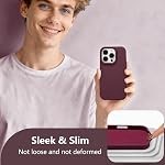 Magnetic for iPhone 16 Pro Case 6.3", Premium Liquid Silicone Case,[Compatible with Magsafe][Soft Anti-Scratch Microfiber Lining],Slim Thin Shockproof Phone Cover-Plum