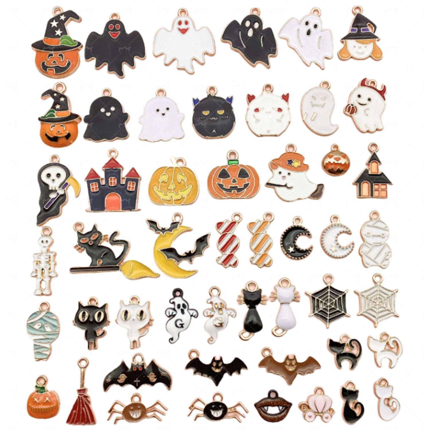 NO.2864☆まねき猫 ハロウィン ハンドメイド チャーム パーツ Amazon.co.jp: [Umeloeo] ハロウィン チャーム パーツ 50個