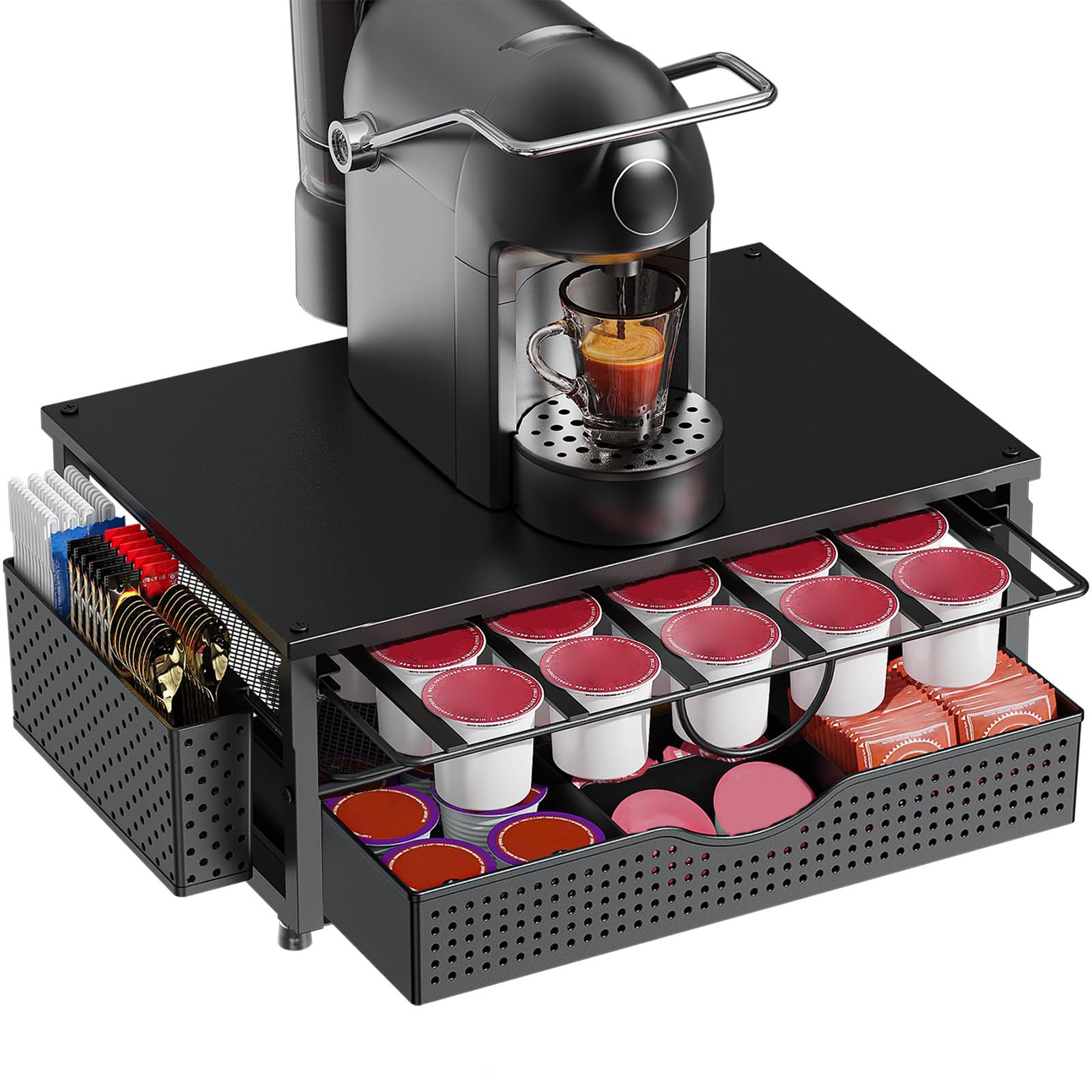Porte-gobelet à café en métal avec tiroirs Lisses pour Un agencement soigné de 26 ou 48 portions dans la Cuisine ou l ' Espace de Travail