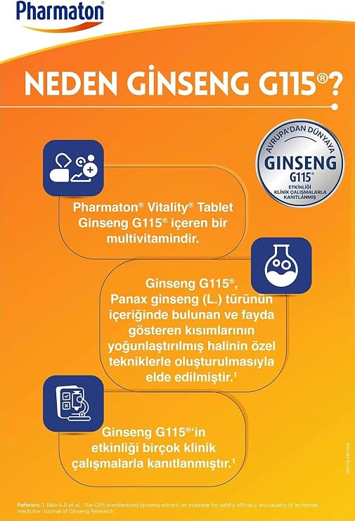Pharmaton Vitality 60 Tablets - Ginseng G115, Multivitamin And Minerals