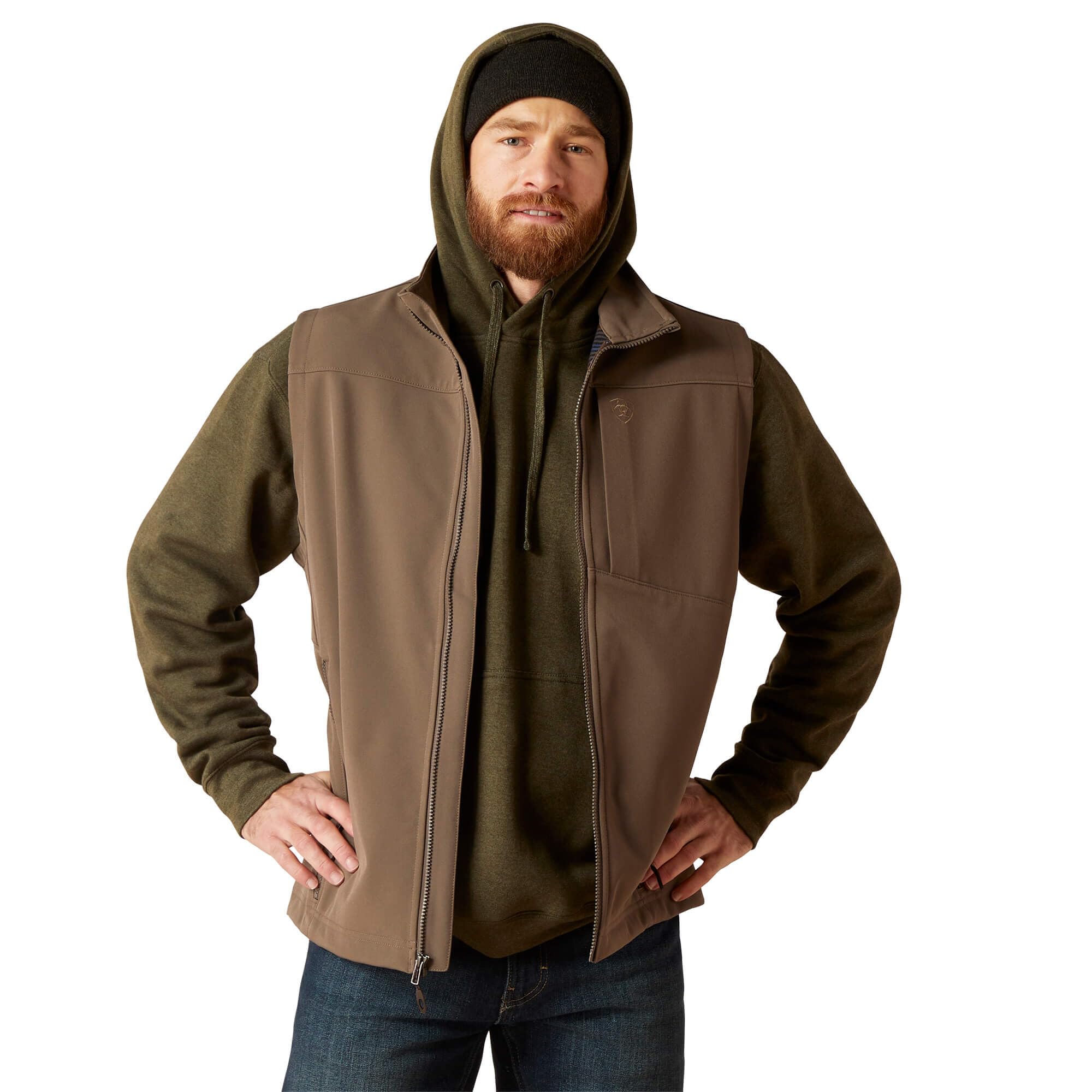 ARIAT Men's Logo 2.0 Softshell Vest - Banyan Bark, X-Large