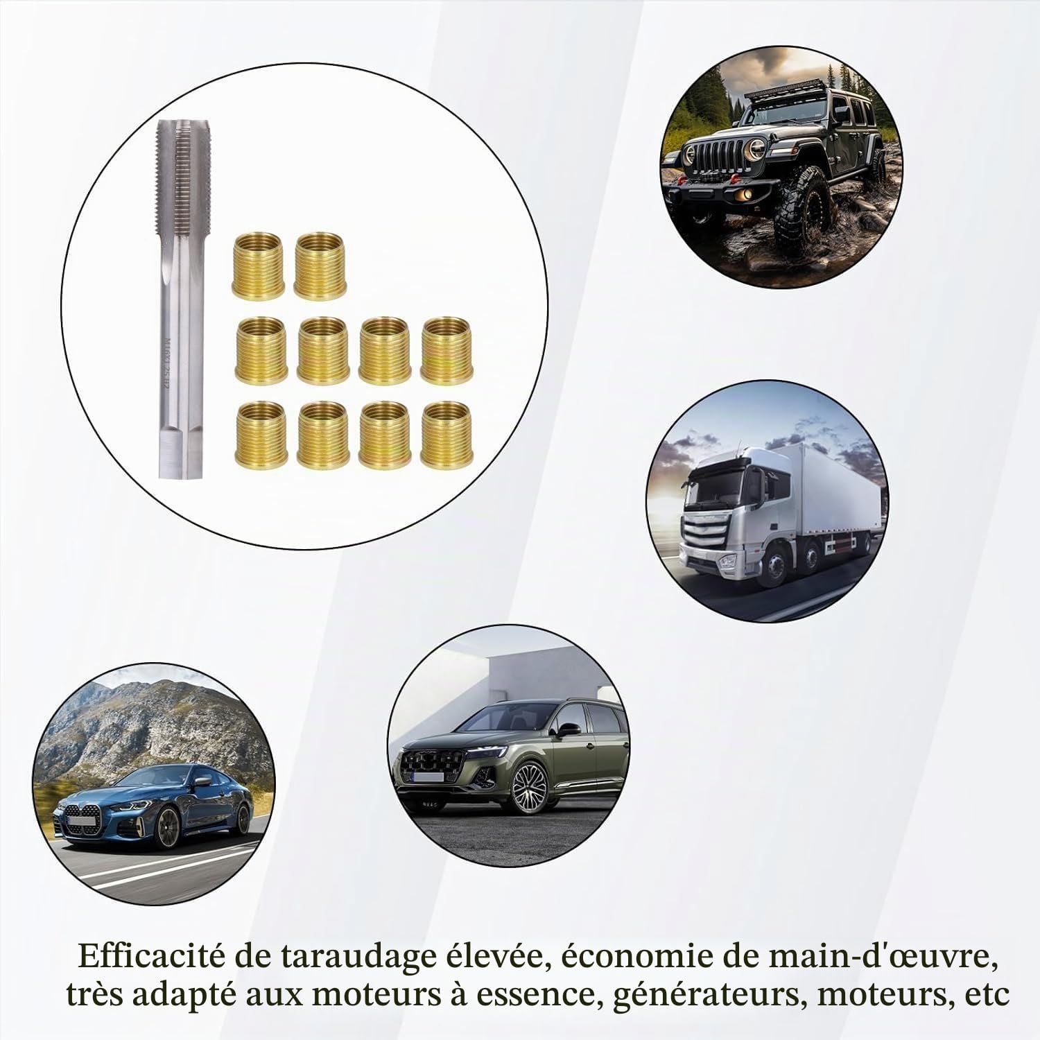 Inserts Filetés M14X1,25, Robinet M16X1,25 Galvanisé Pour Bougie D'Allumage À Filetage 14 Mm X 1,25 Mm
