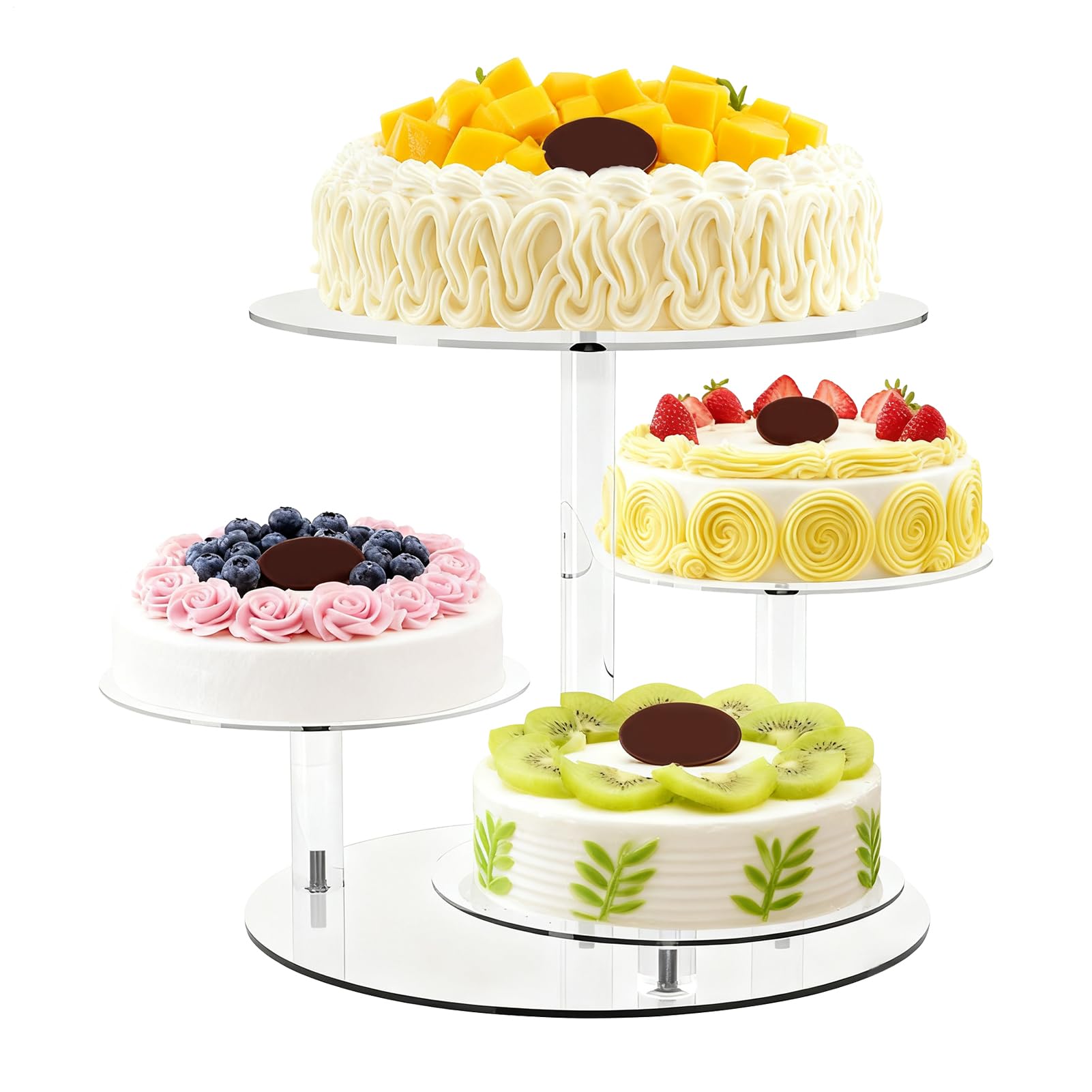 Cupcake Halter Und Ständer Acryl 4-Stufen Display Moderne Dekoration | Cupcake-Ständer Für Den Desserttisch Für Kekse Snacks Und Essen Hochzeitsfeier Geburtstag Weihnachtsfeier Baby-Shower