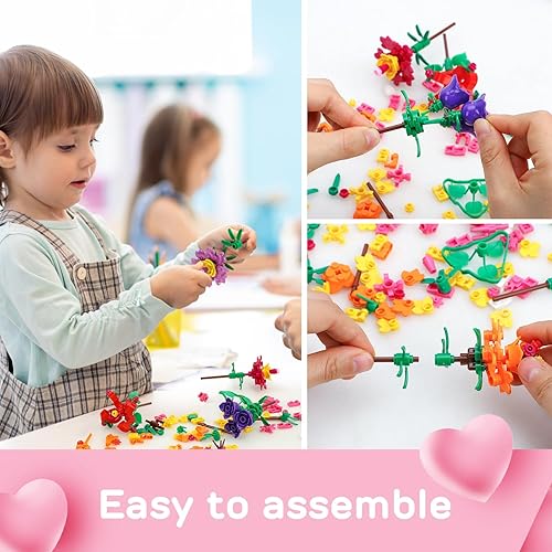 Miniatura 5 de TOY Life Paquete de 30 regalos de cumpleaños para niños, bloques de construcción de flores, regalos de fiesta de cumpleaños, bolsas de regalo para