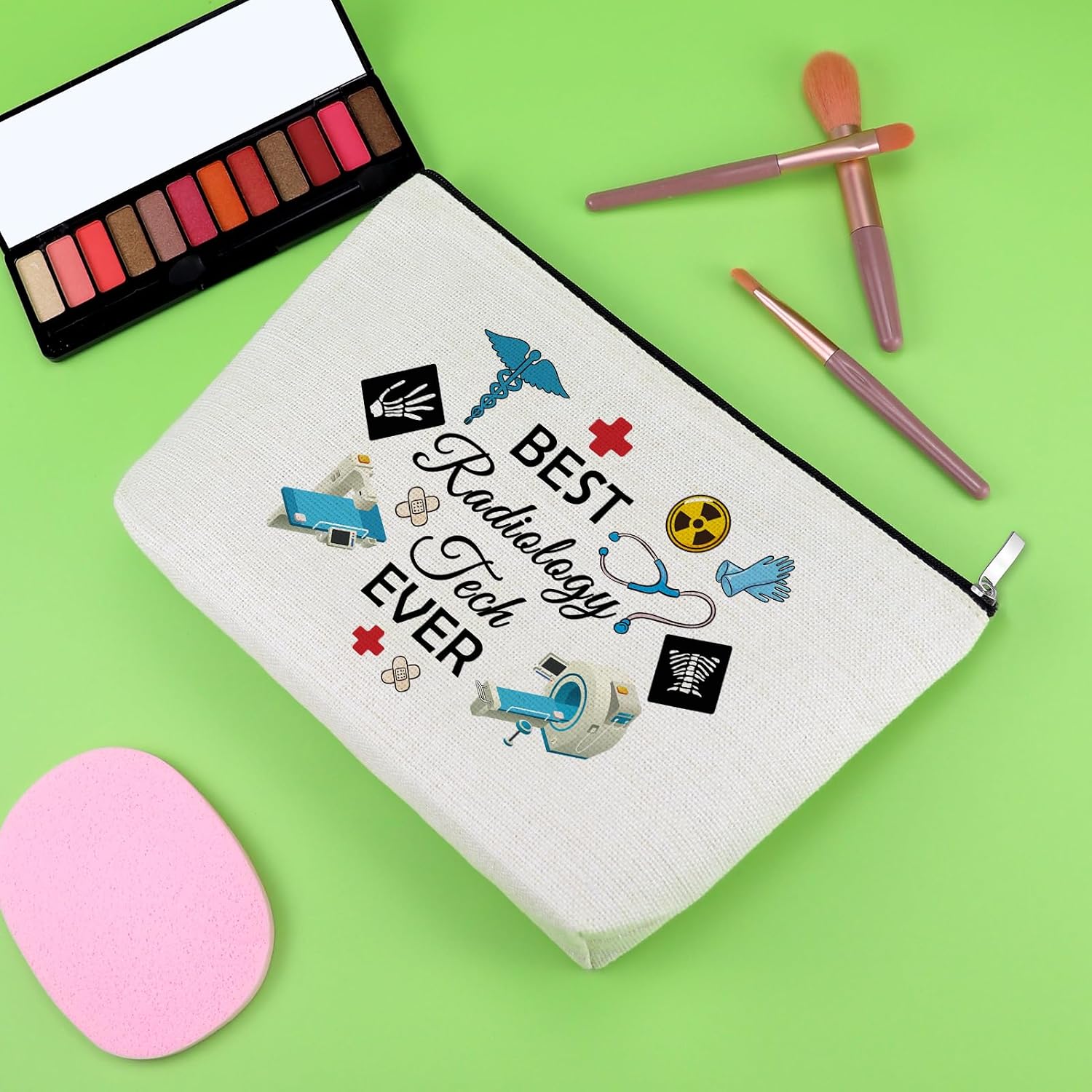 Radiologic Technologists Makeup Bag X-Ray Tech Diagnostic Gift Radiologist Gifts for Woman Radiology Friend Coworker Cosmetic Bag Best Radiology Tech Ever Gift for Nurse Doctor Birthday Zipper Pouch image 4