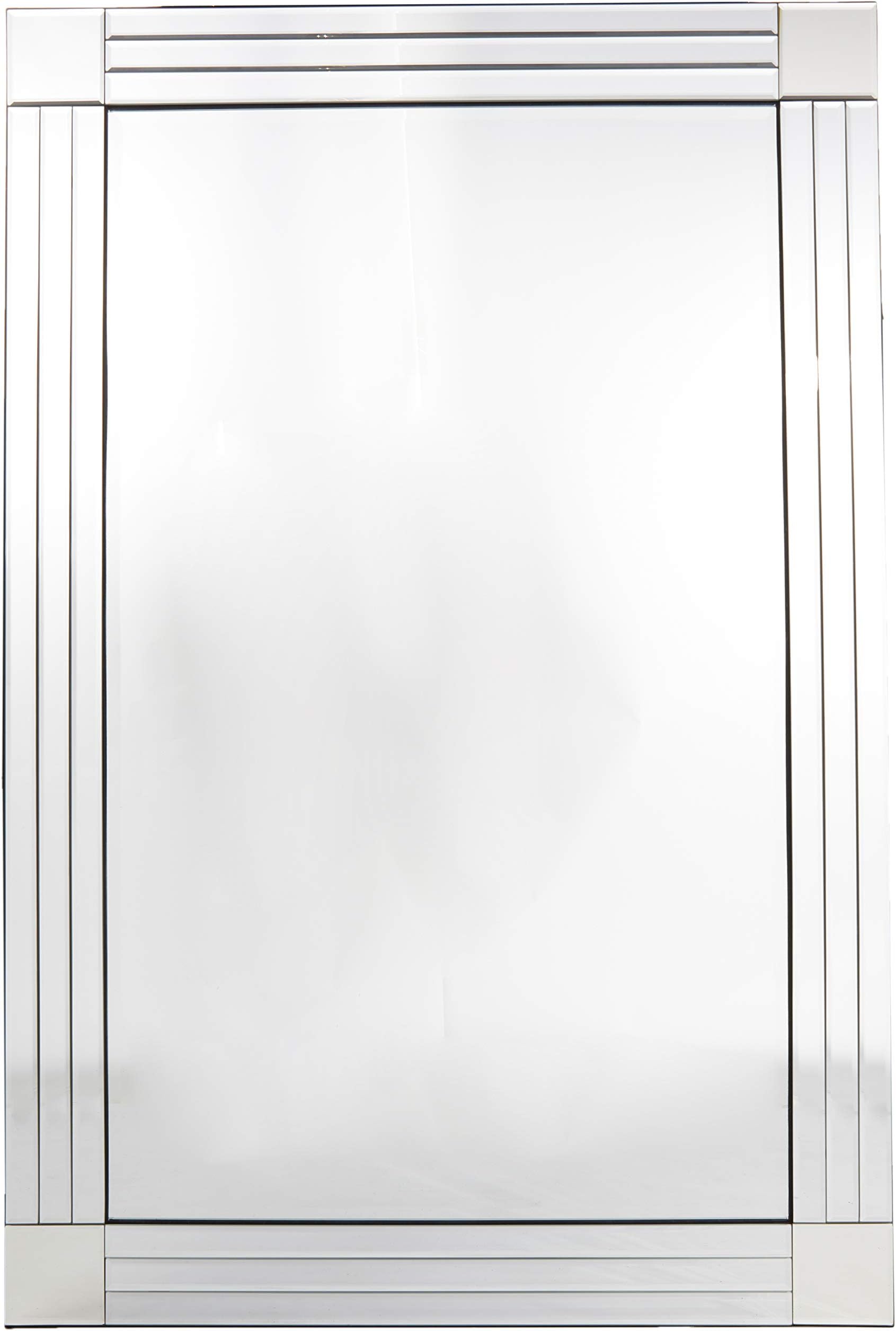 MirrorOutlet Modern Triple Edge Modern Venetian Mirror, Silver, 120 x 80 cm, YC020