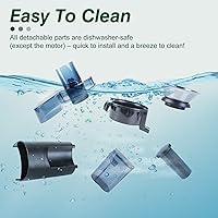 Vista 5 de Máquina exprimidora, extractor de exprimidor centrífugo de 1000 W con boca ancha de 2.6 pulgadas para frutas y verduras enteras, exprimidor