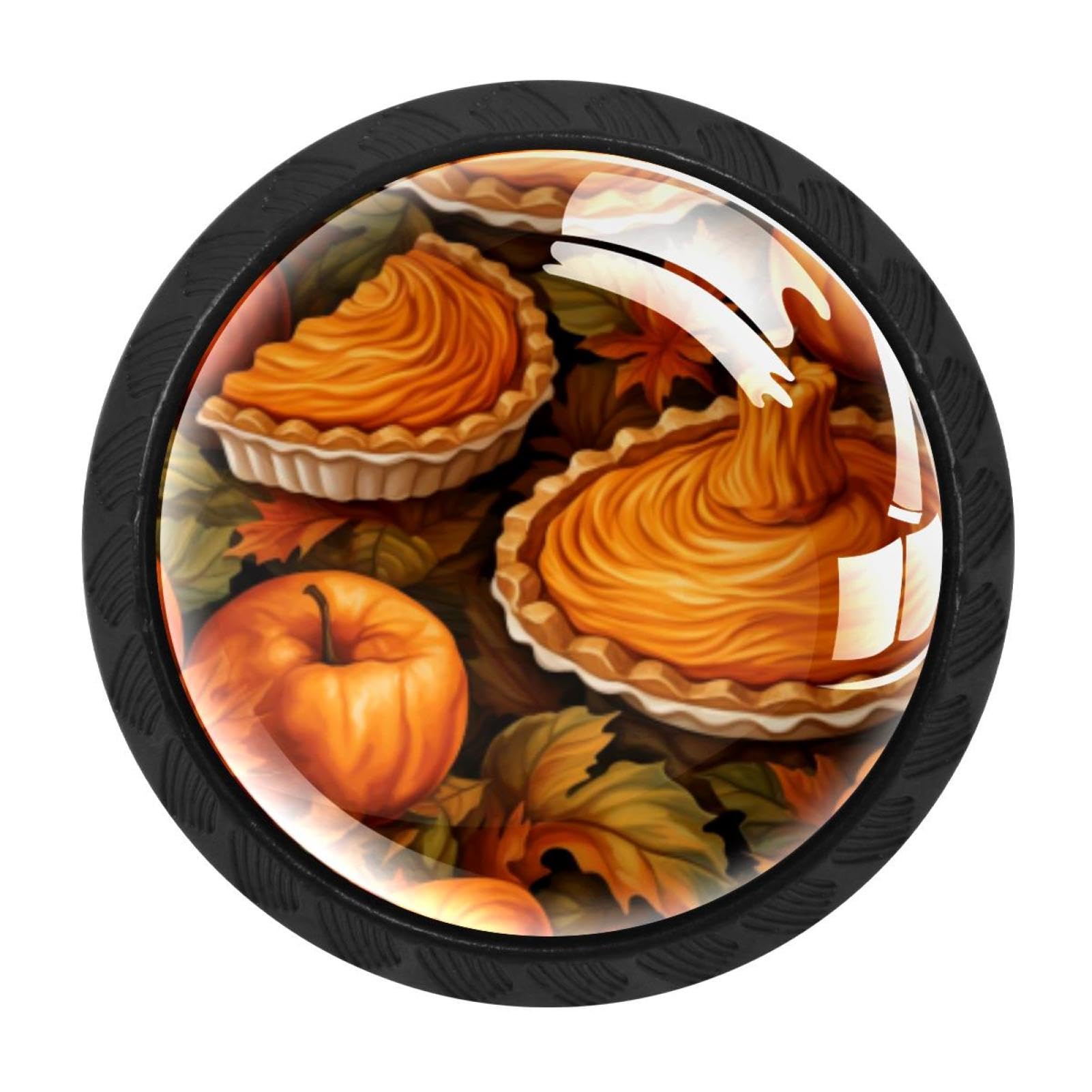 CHENZZZZ 4 Pieces Thanksgiving Pumpkin Kitchen Cabinet Knobs Drawer Knobs Dresser Knobs Black Knobs Drawer Pulls Dresser Drawer Handles Knobs for Dresser Drawers